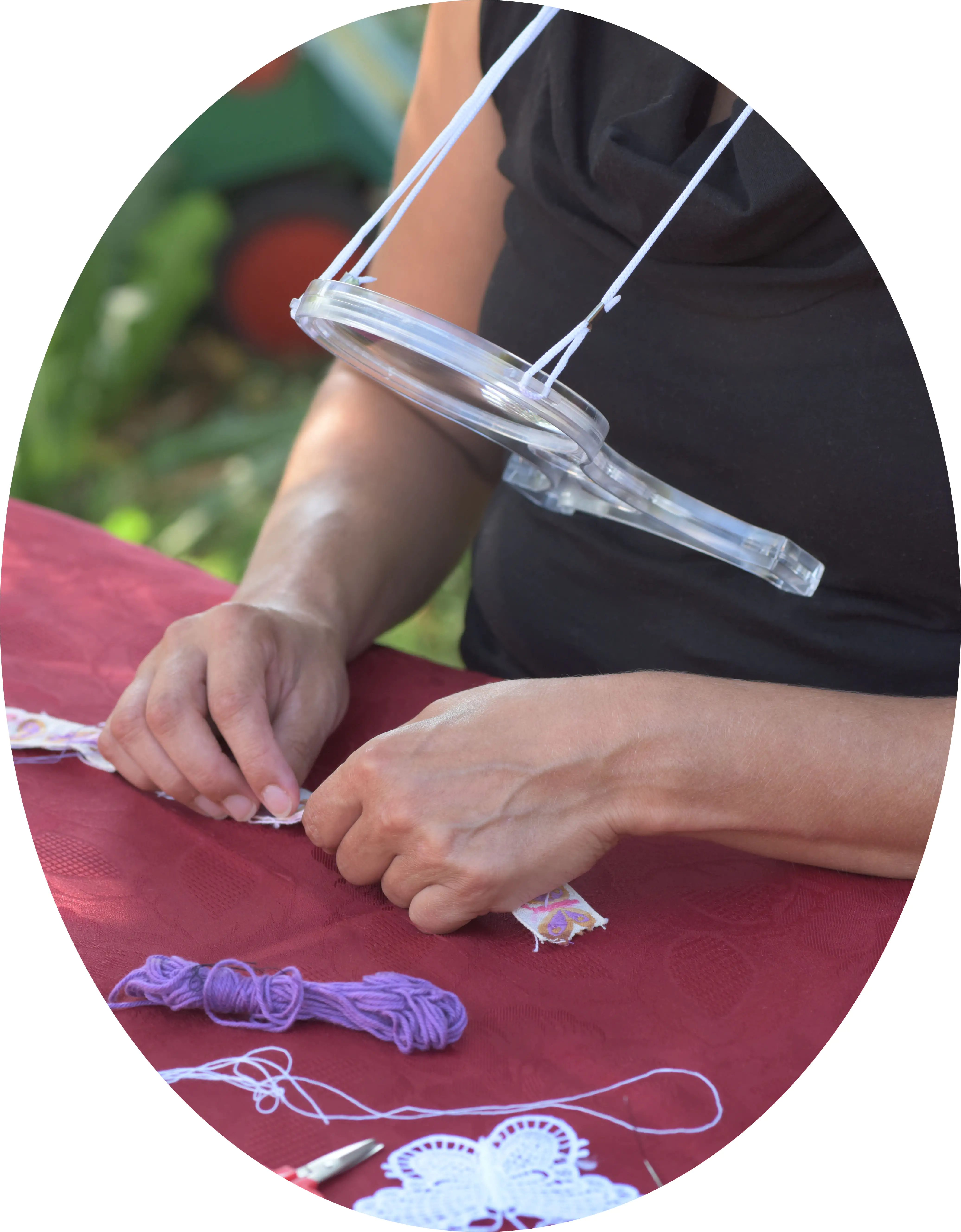 Digiphot Handarbeitslupe CM-20 volltransparent, 2-fach Vergrößerung, 5- und 8-fach Spots