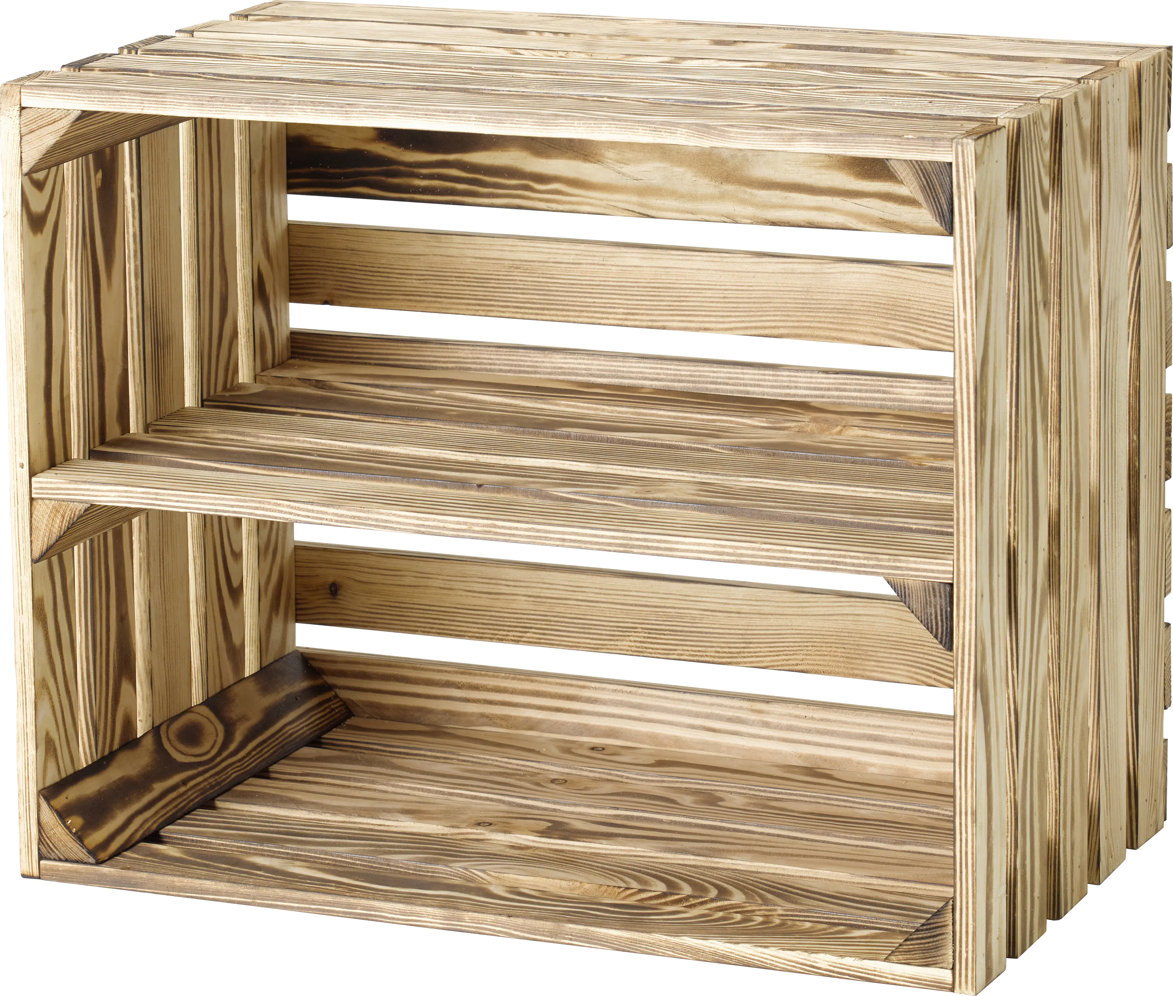 iWerk Holzkiste mit langem Mittelbrett natur/geflammt 50 x 40 x 30 cm iWerk Holzkiste mit langem Mittelbrett natur/geflammt 50 x 40 x 30 cm