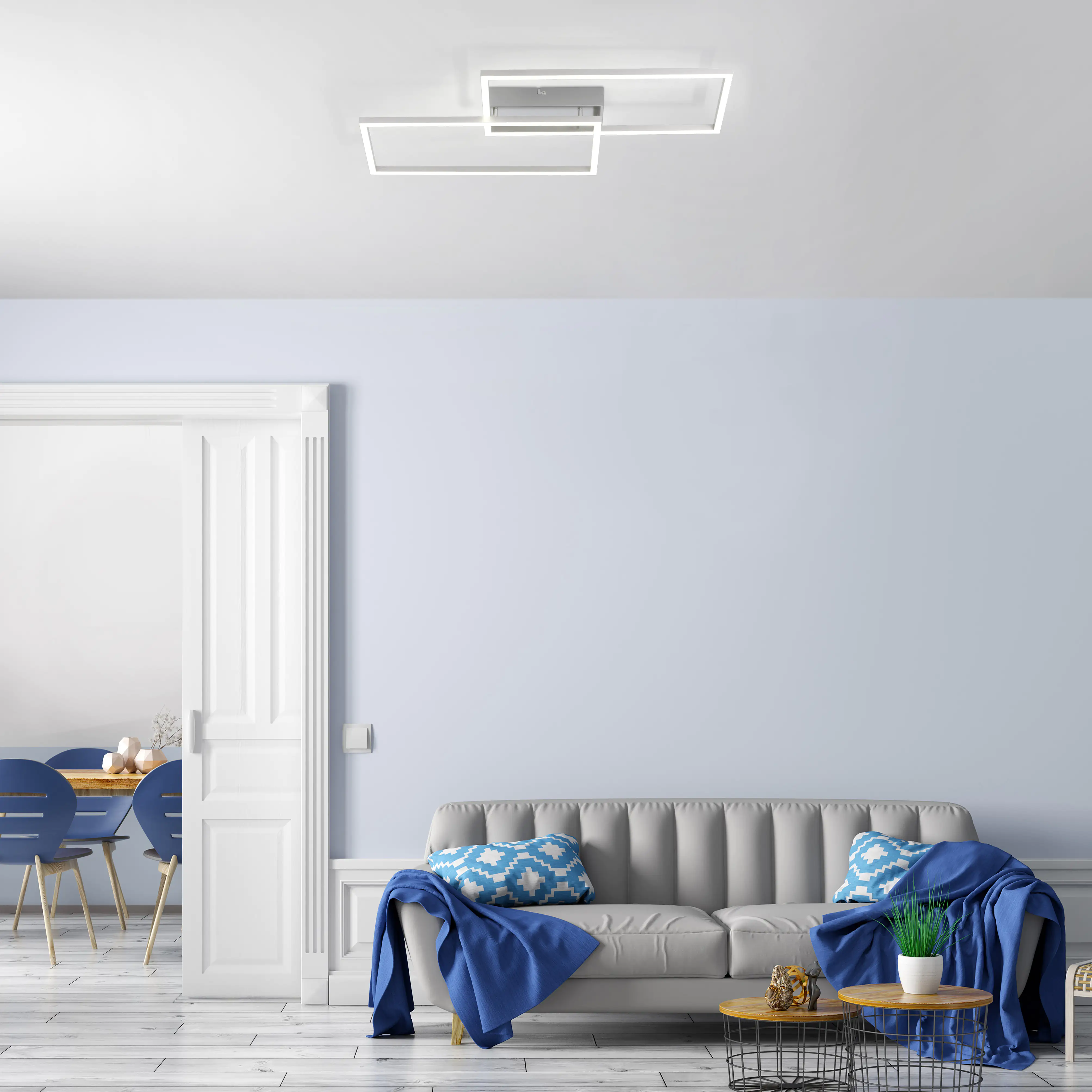 JustLight LED Deckenleuchte Iven 60,5 x 32,5 cm dimmbar