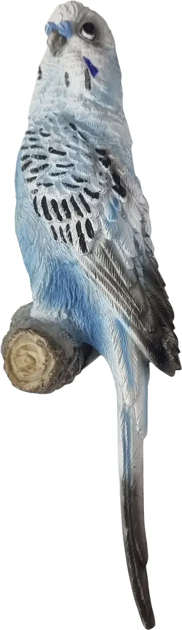 Dekofigur Wellensittich 33 x 10 cm blau