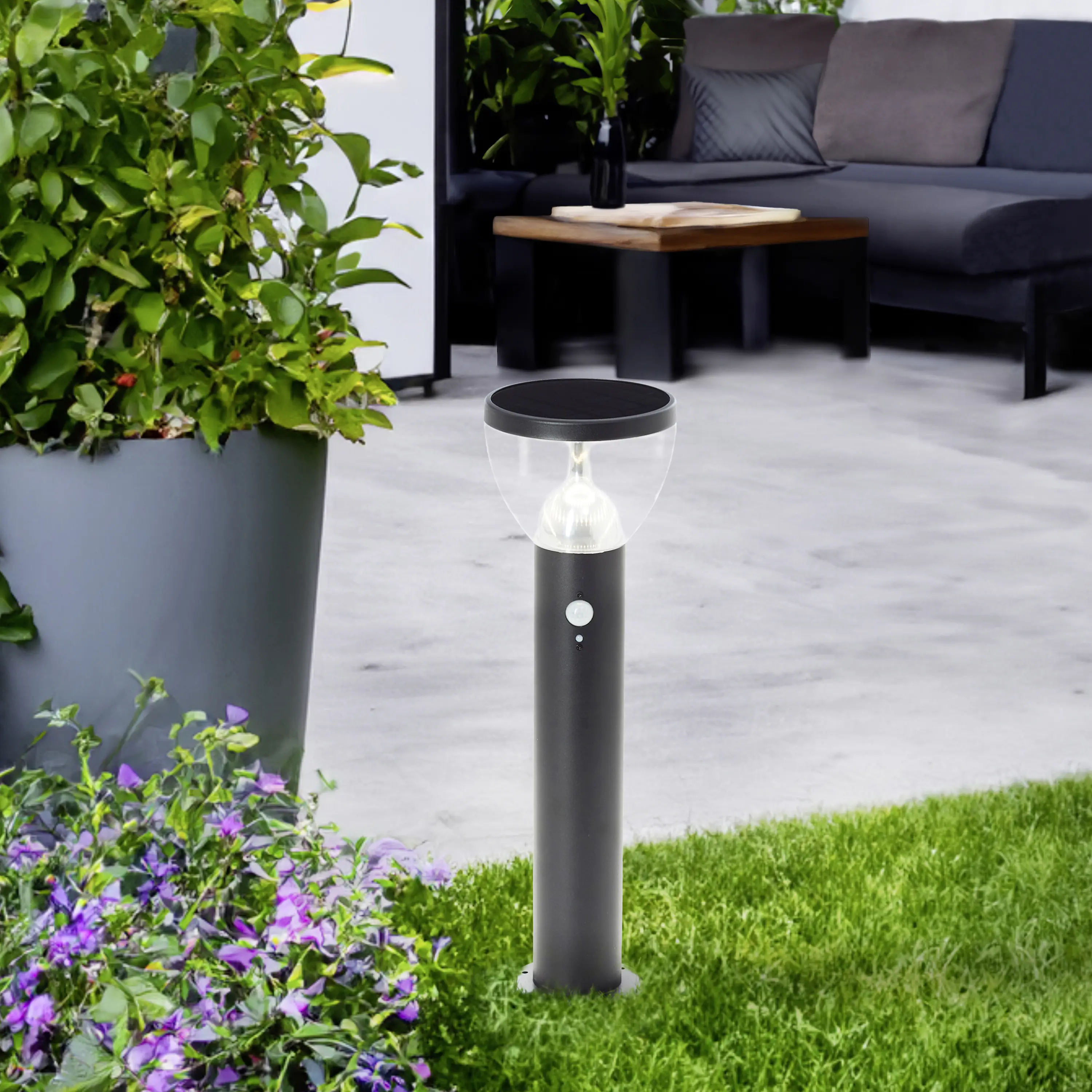 Brilliant Solar-Außenleuchte Tulip 3W warmweiß Bewegungsmelder Brilliant Solar-Außenleuchte Tulip 3W warmweiß Bewegungsmelder