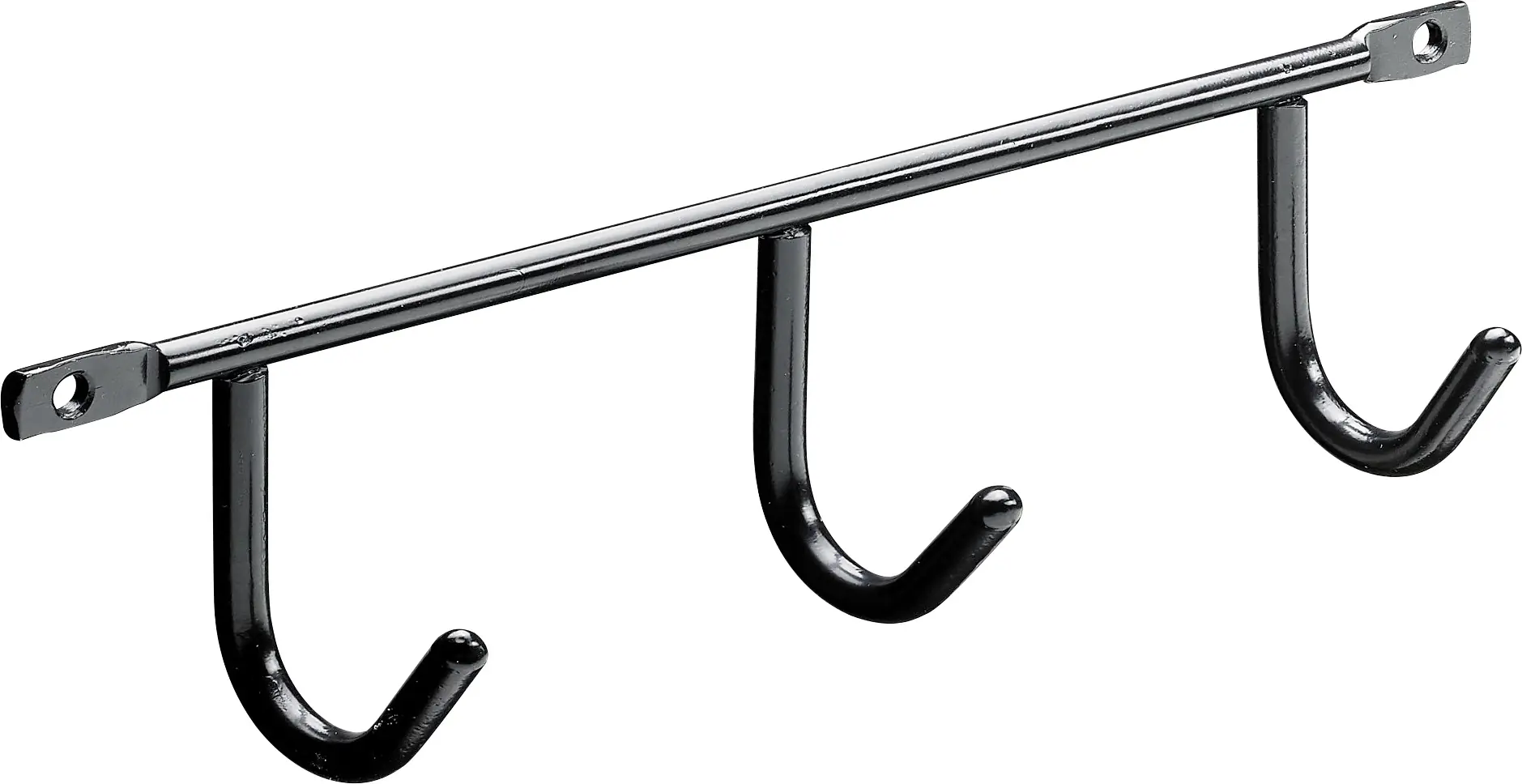 Hettich Garderobenleiste 3 Haken Stahl 20 x 5,2 x 3,5 cm schwarz