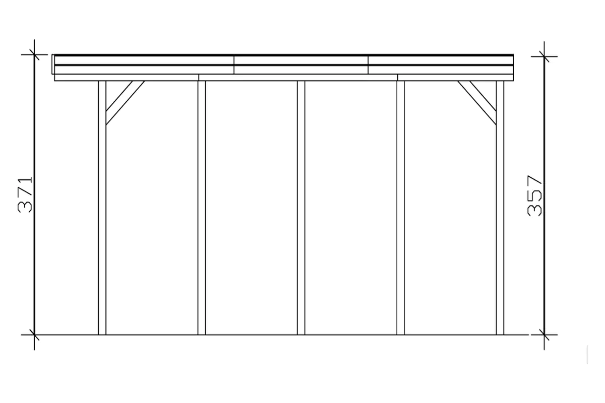 SKAN HOLZ Carport Friesland Caravan 397 x 708 cm, lasiert in Nussbaum