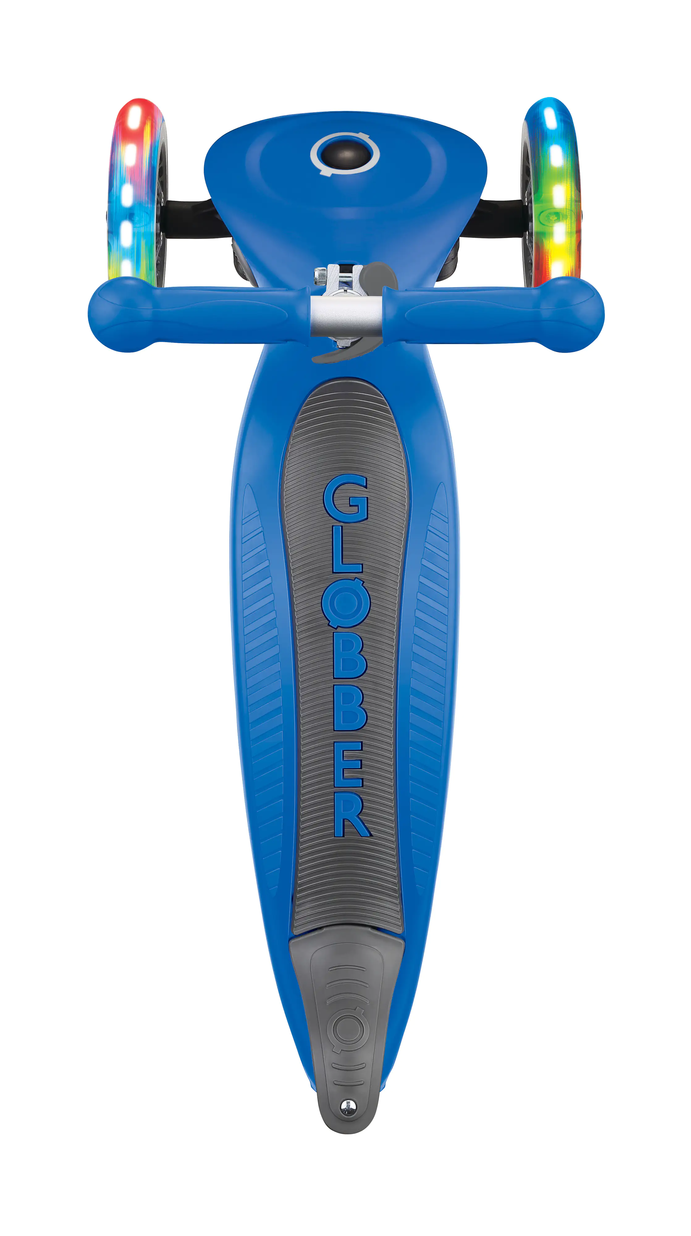 Globber Scooter Junior Foldable Lights dunkelblau mit Leuchtrollen
