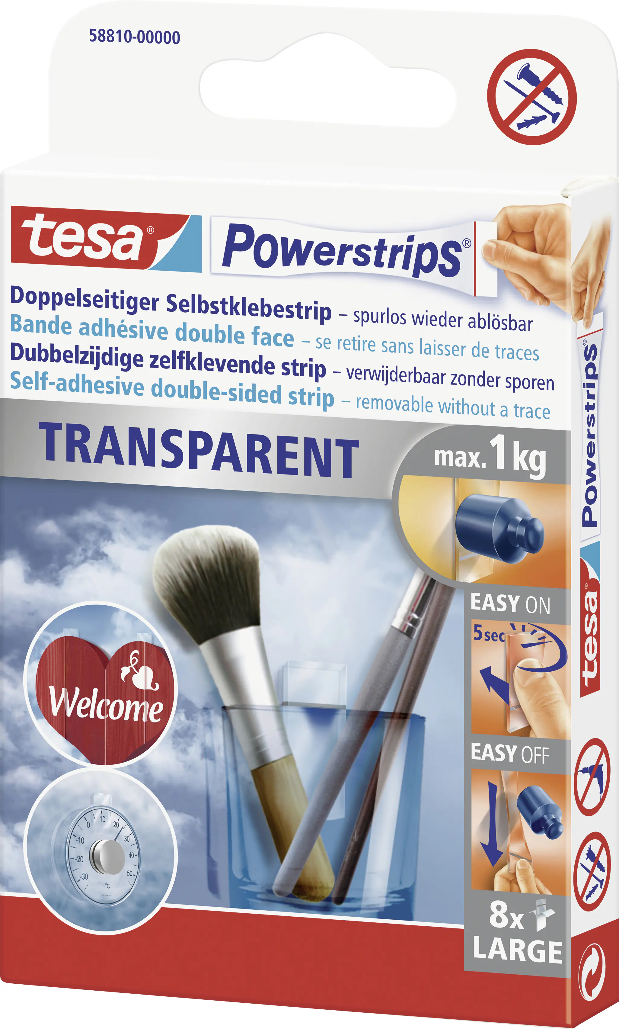 tesa Powerstrips Large transparent