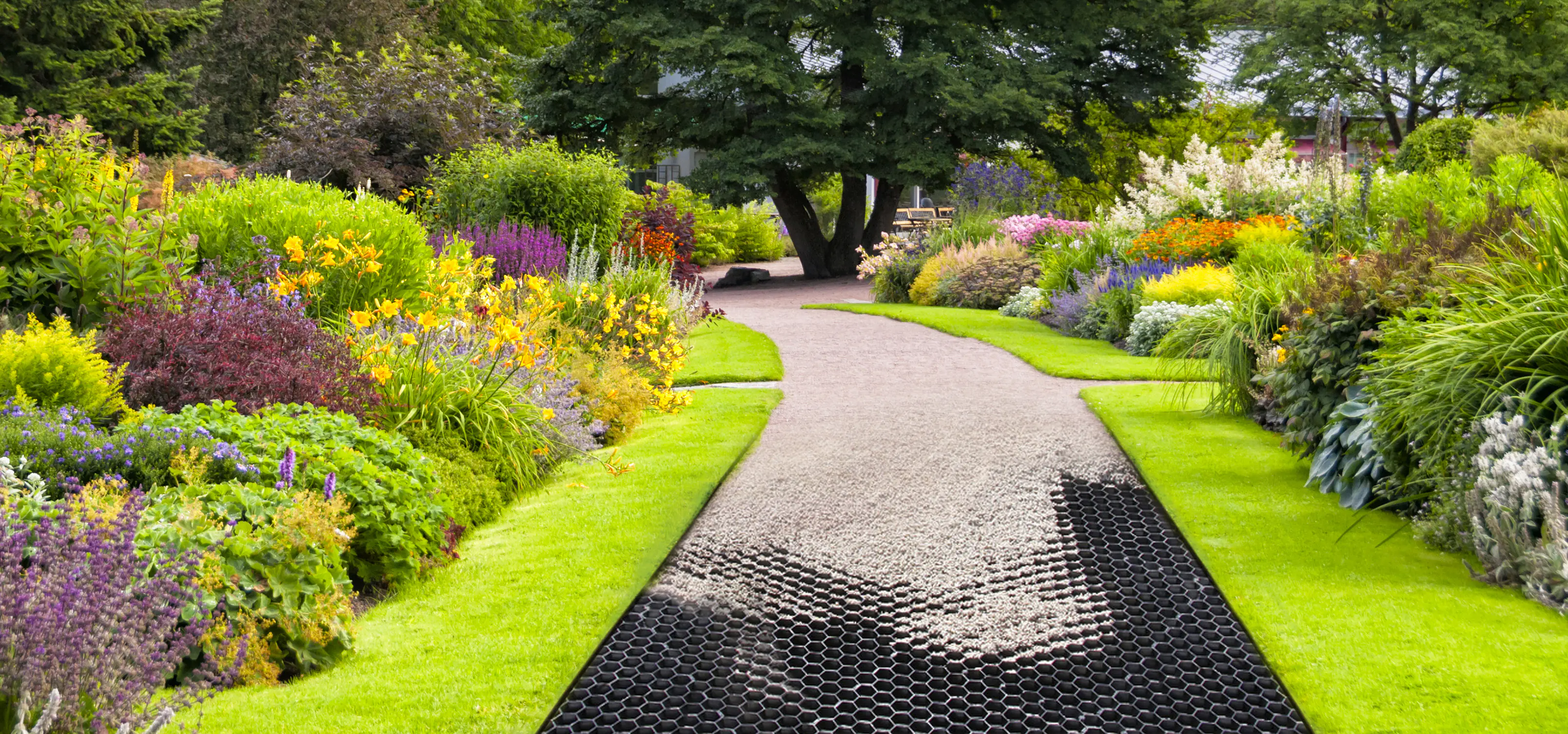 WIGAWay Kiesstabilisierung 115 x 80 x 1,8 cm schwarz inkl. Antiunkrautvlies