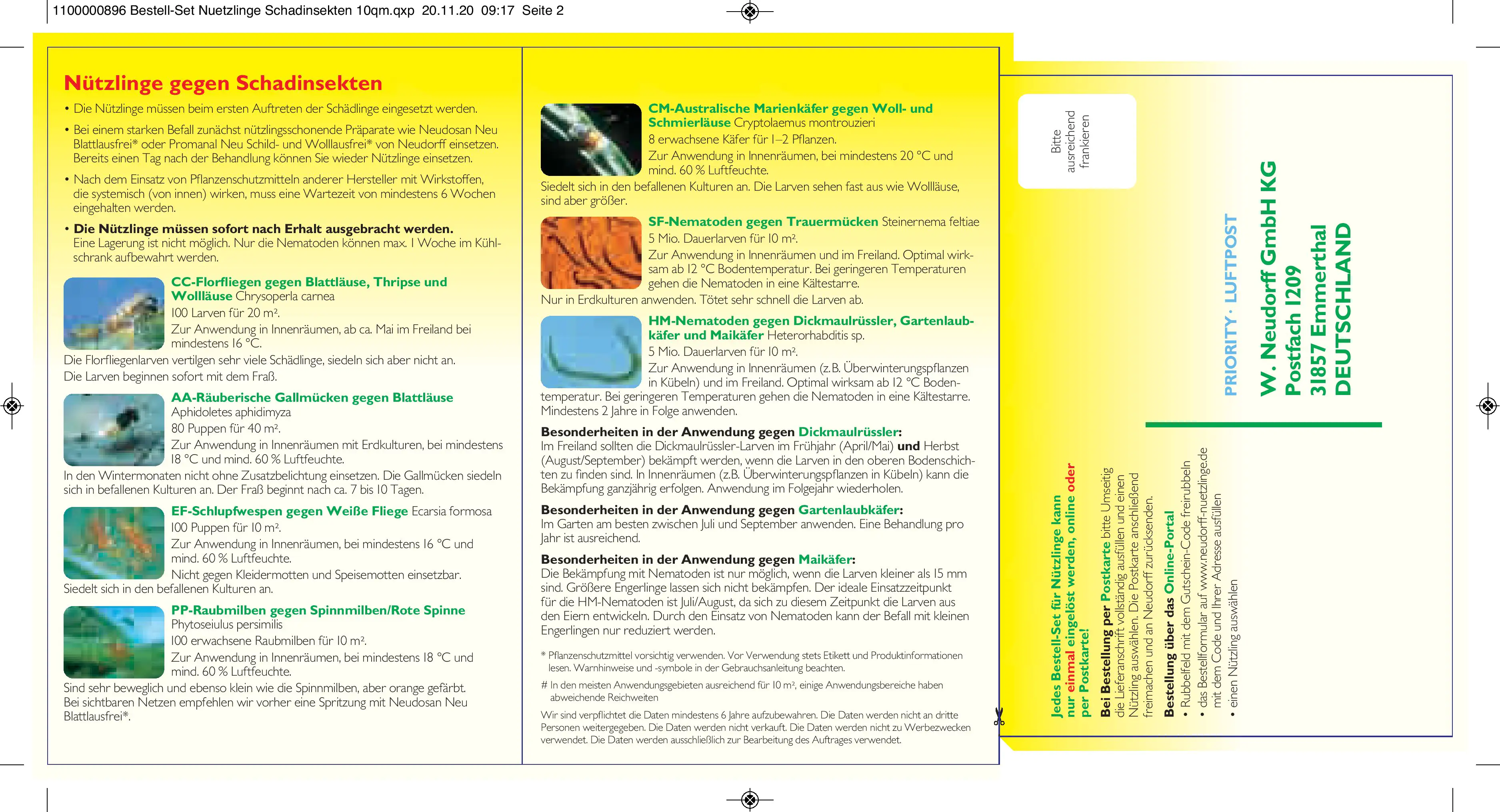 Neudorff Bestell-Set Nützlinge Schadinsekten gegen Schadinsekten 1 Stück