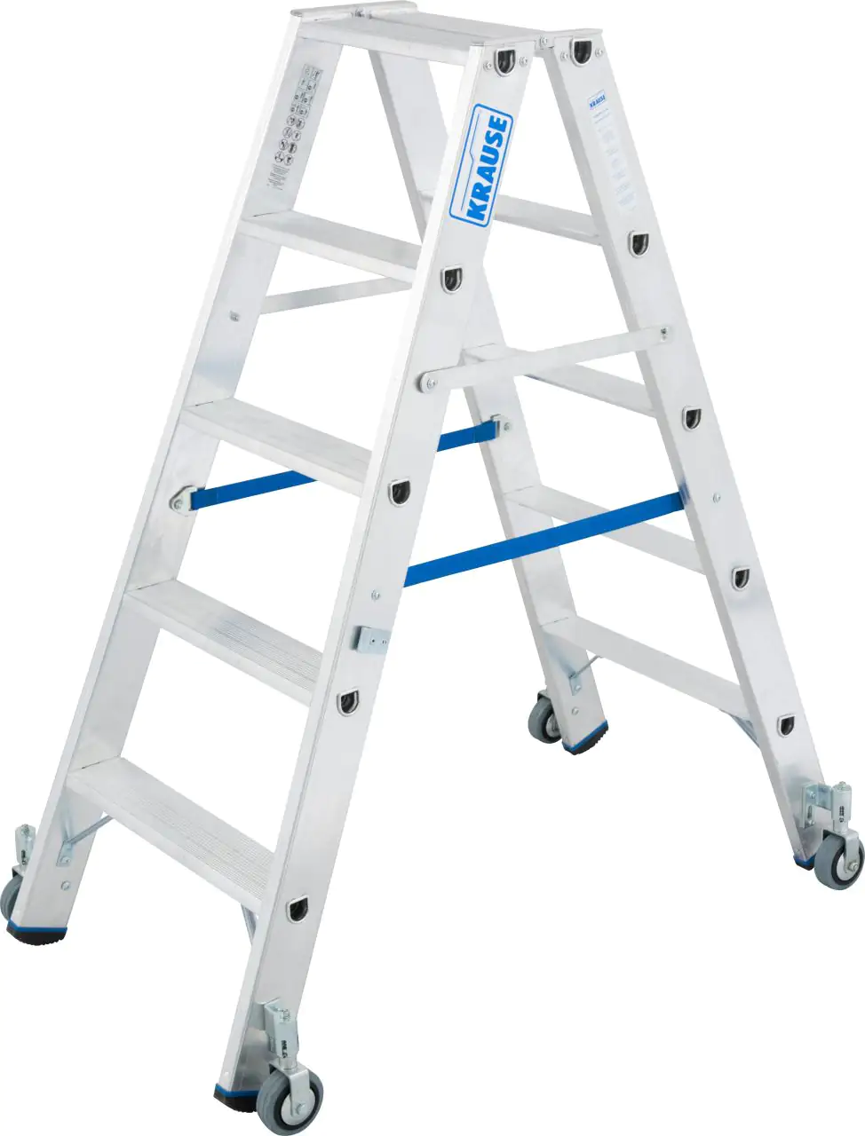 Krause Aluminium-Doppelleiter STABILO fahrbar 2,70 m