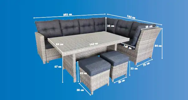 TrendLine Dining Lounge Set Caldera Basic inkl. Auflagen