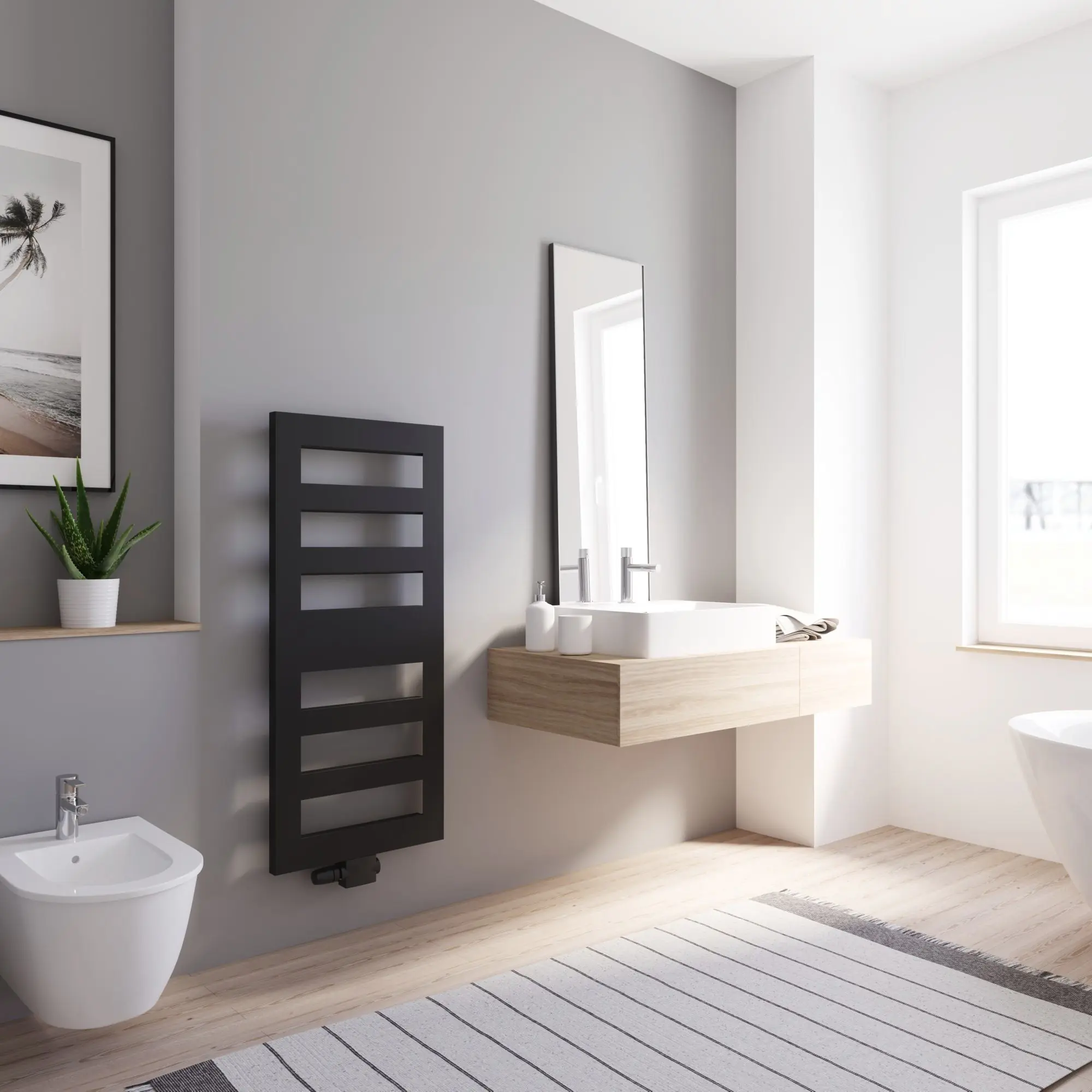 Schulte Design-Heizkörper Münster 114,5 x 50,5 cm mattschwarz 348 W