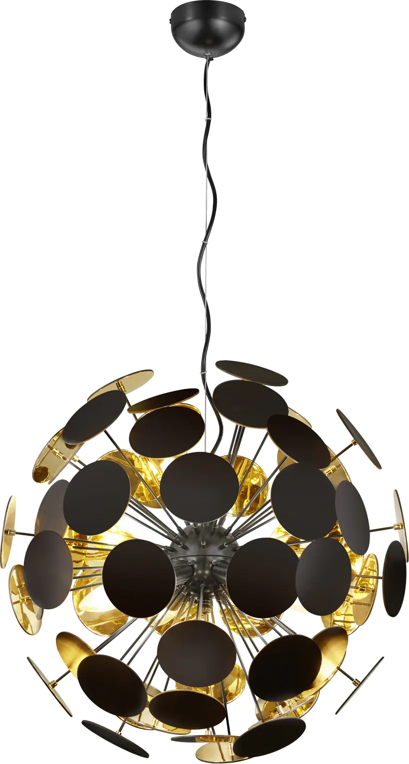 Trio Leuchten Pendelleuchte Discalgo schwarz, gold