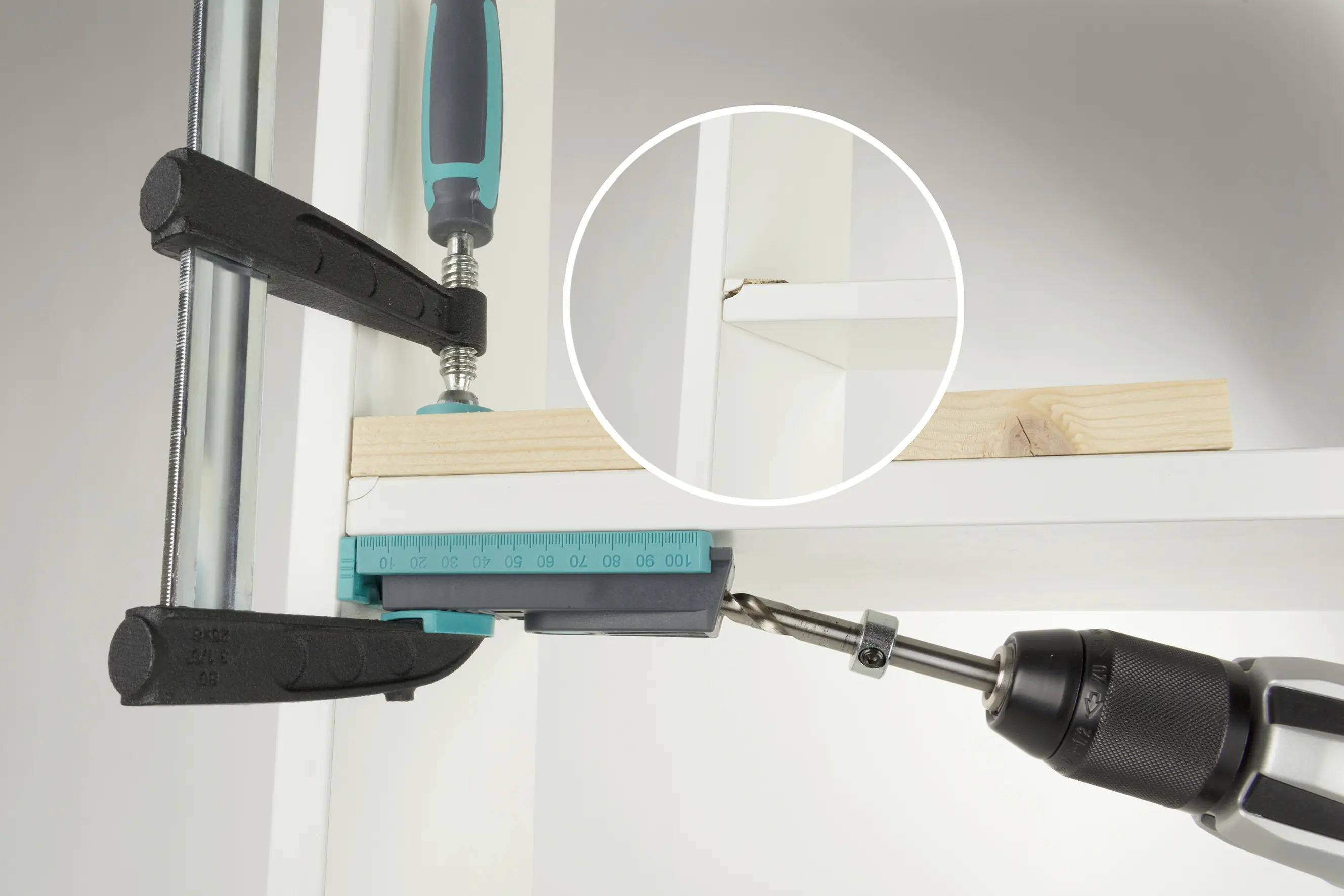 Wolfcraft Undercover Jig Bohrlehre Komplettset 54-teilig