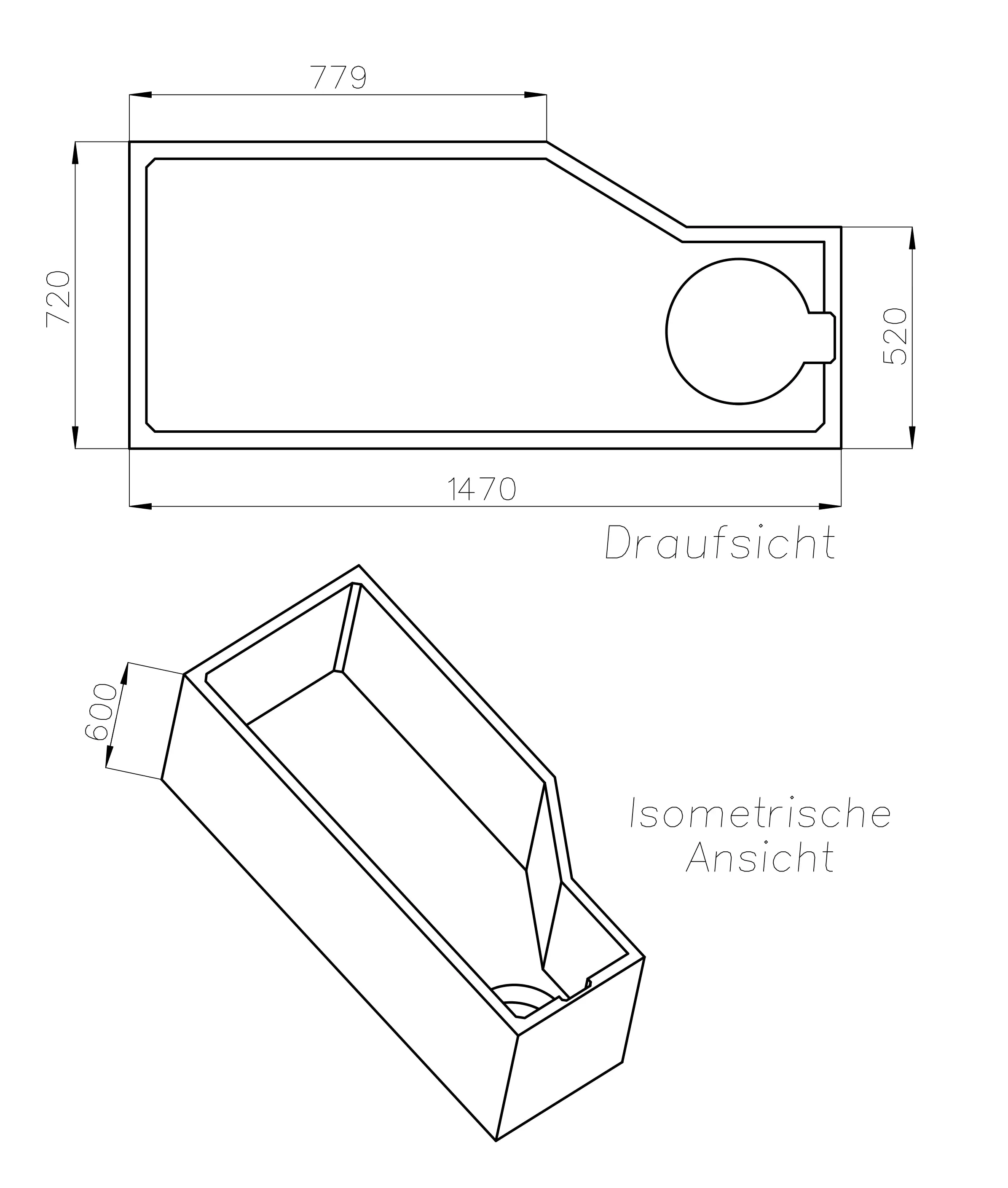 Ottofond Wannenträger Cello 1470 x 770 mm