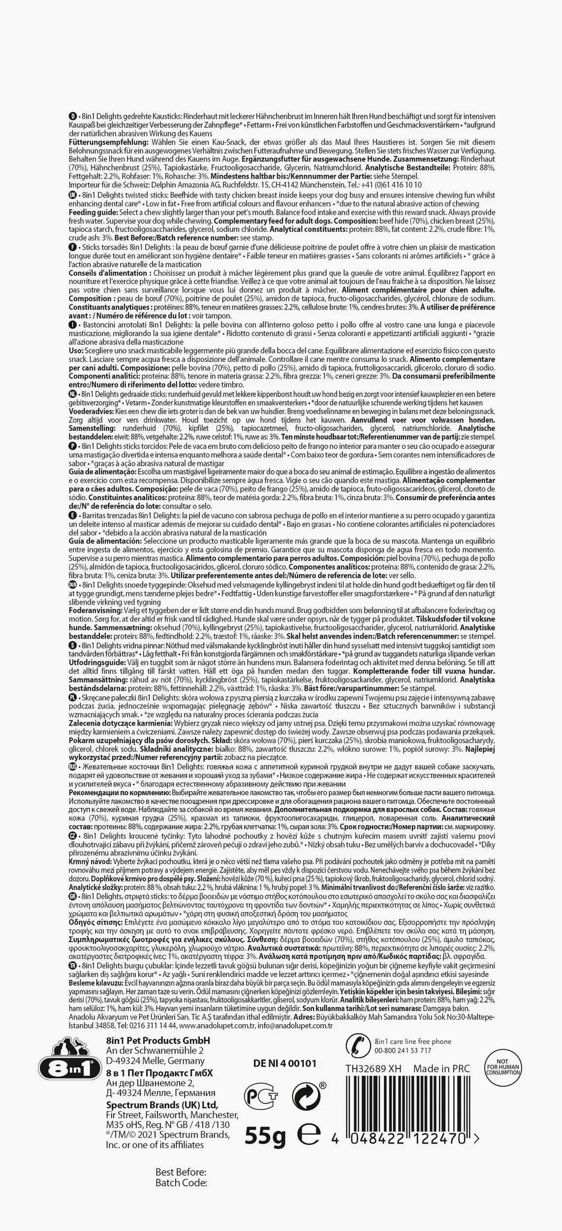 8in1 Delights Twisted Kausticks Chicken 10 Stück 8in1 Delights Twisted Kausticks Chicken 10 Stück