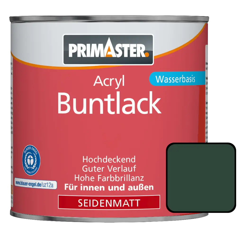 Primaster Acryl Buntlack RAL 6005 375 ml moosgrün seidenmatt