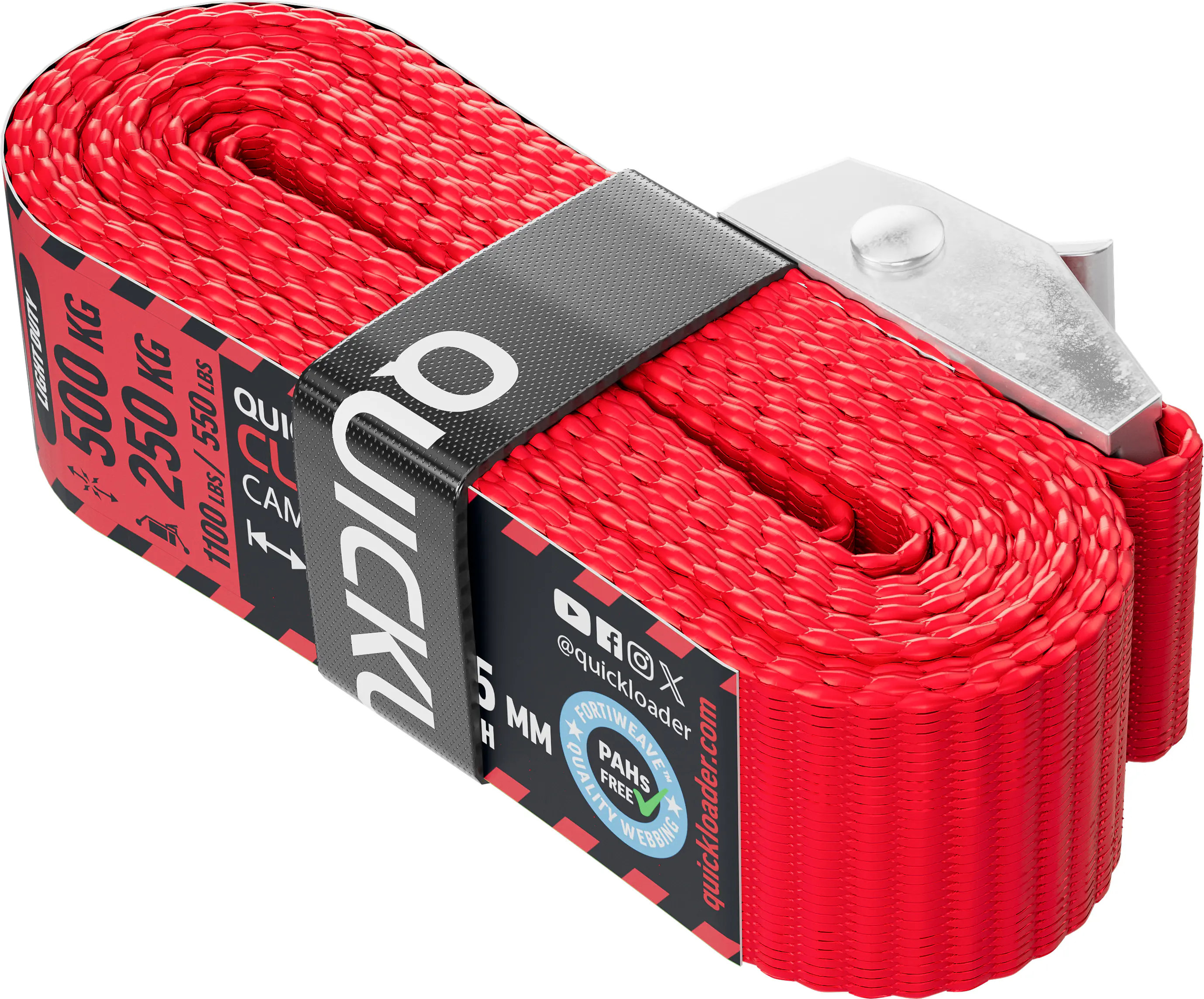 QUICKLOADER® Spanngurt Cambuckle 25 mm x 2,5 m 1 Stück rot QUICKLOADER® Spanngurt Cambuckle 25 mm x 2,5 m 1 Stück rot