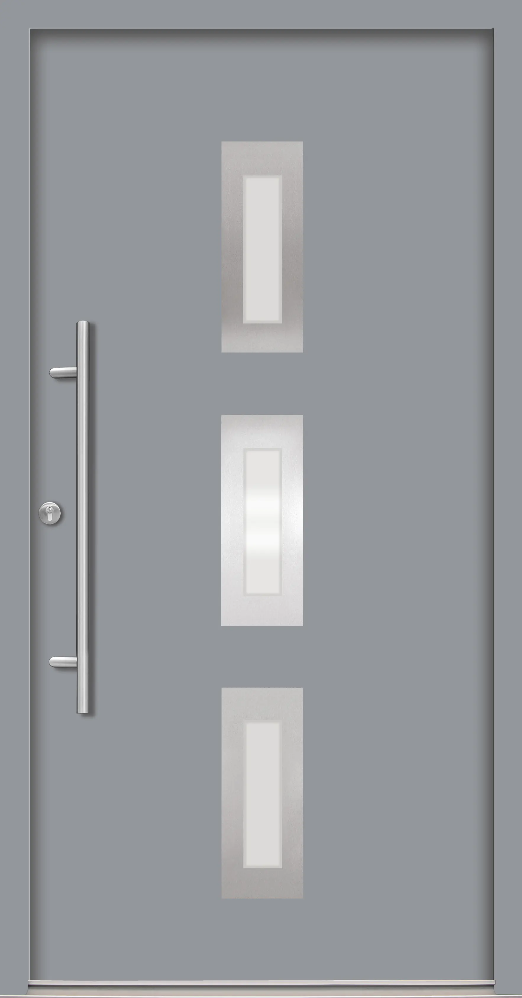 Splendoor Haustür Passivedoor Premium B02 Grau DIN Links 100 x 210 cm