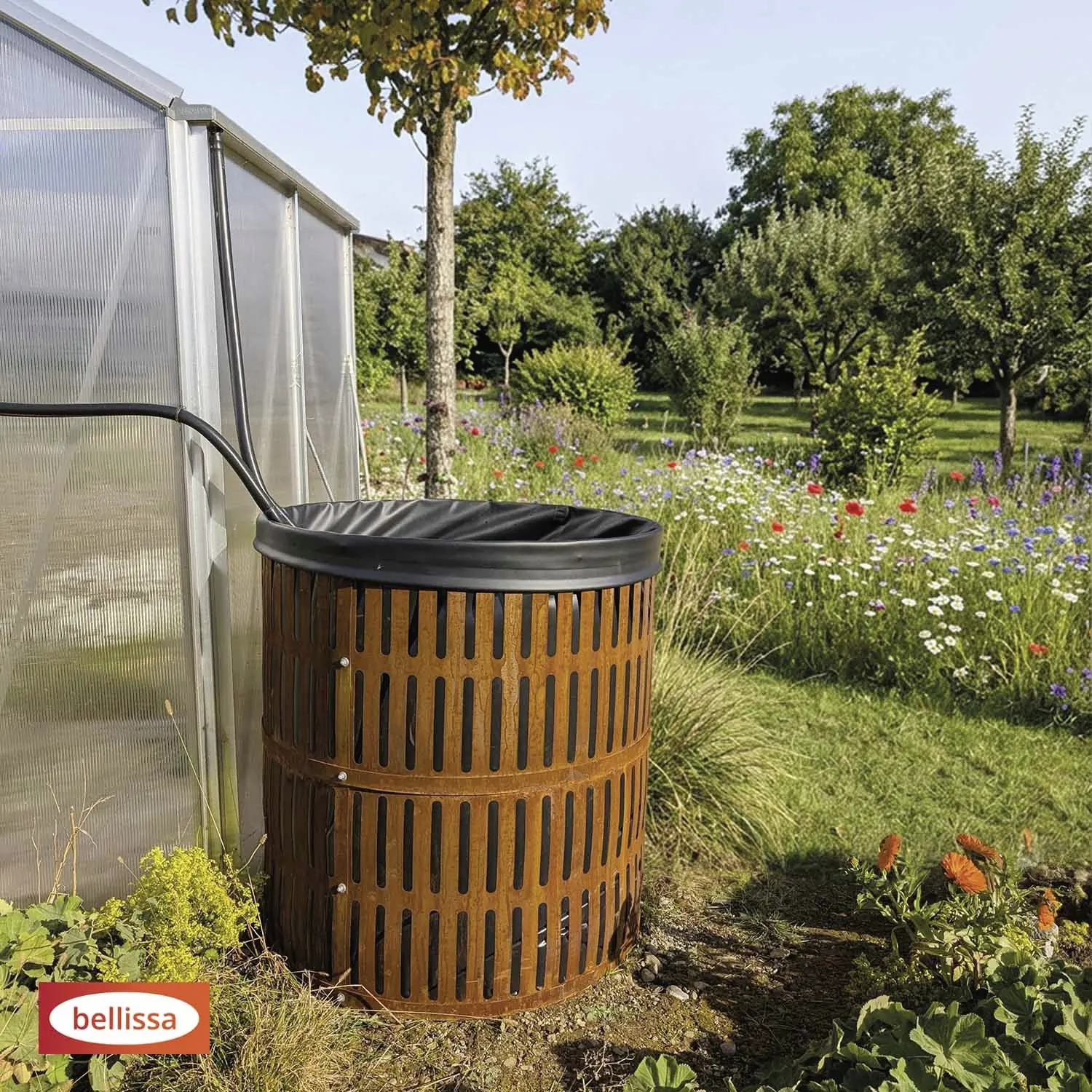 Bellissa Regentonne Corten inkl. Folieneinsatz 420 L edelrost