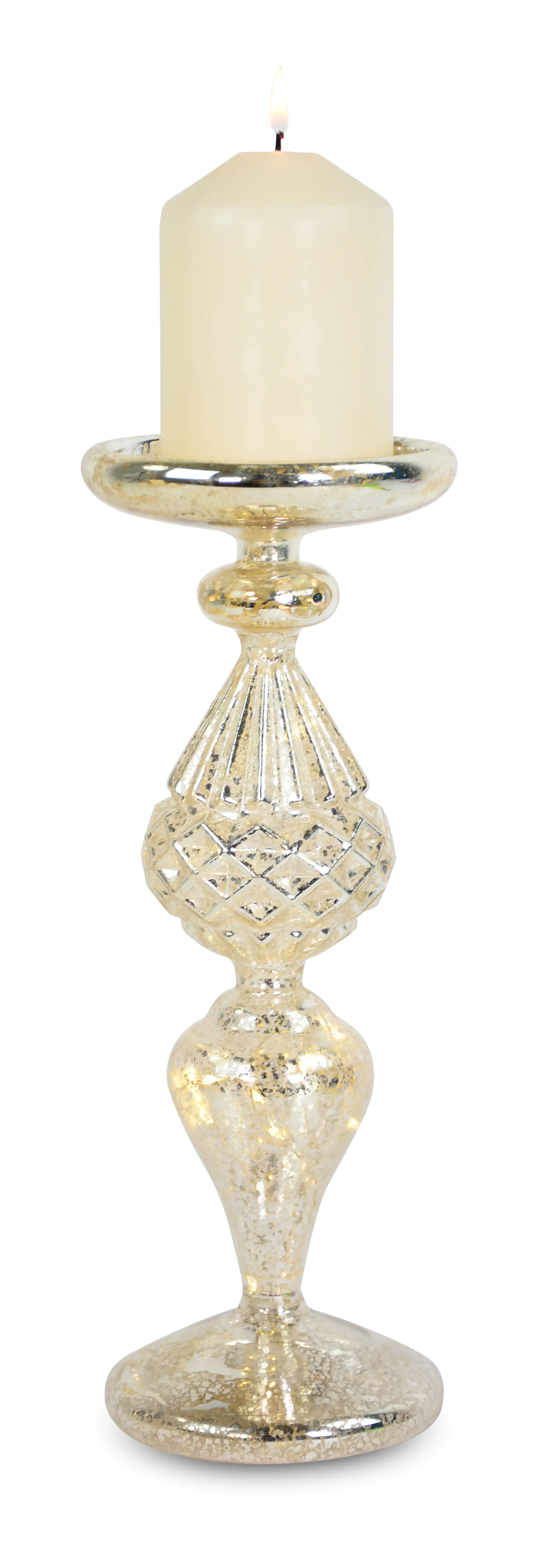 Riffelmacher Kerzenhalter antik beleuchtet mit 10 LED 28 cm