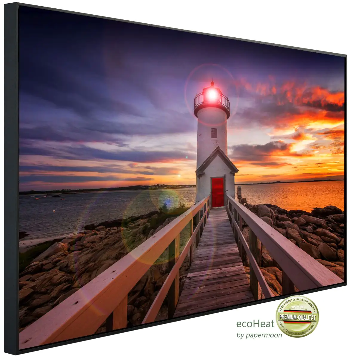 papermoon Infrarotheizkörper EcoHeat 60x120 cm 1000 Watt, Lighhouse Sunset