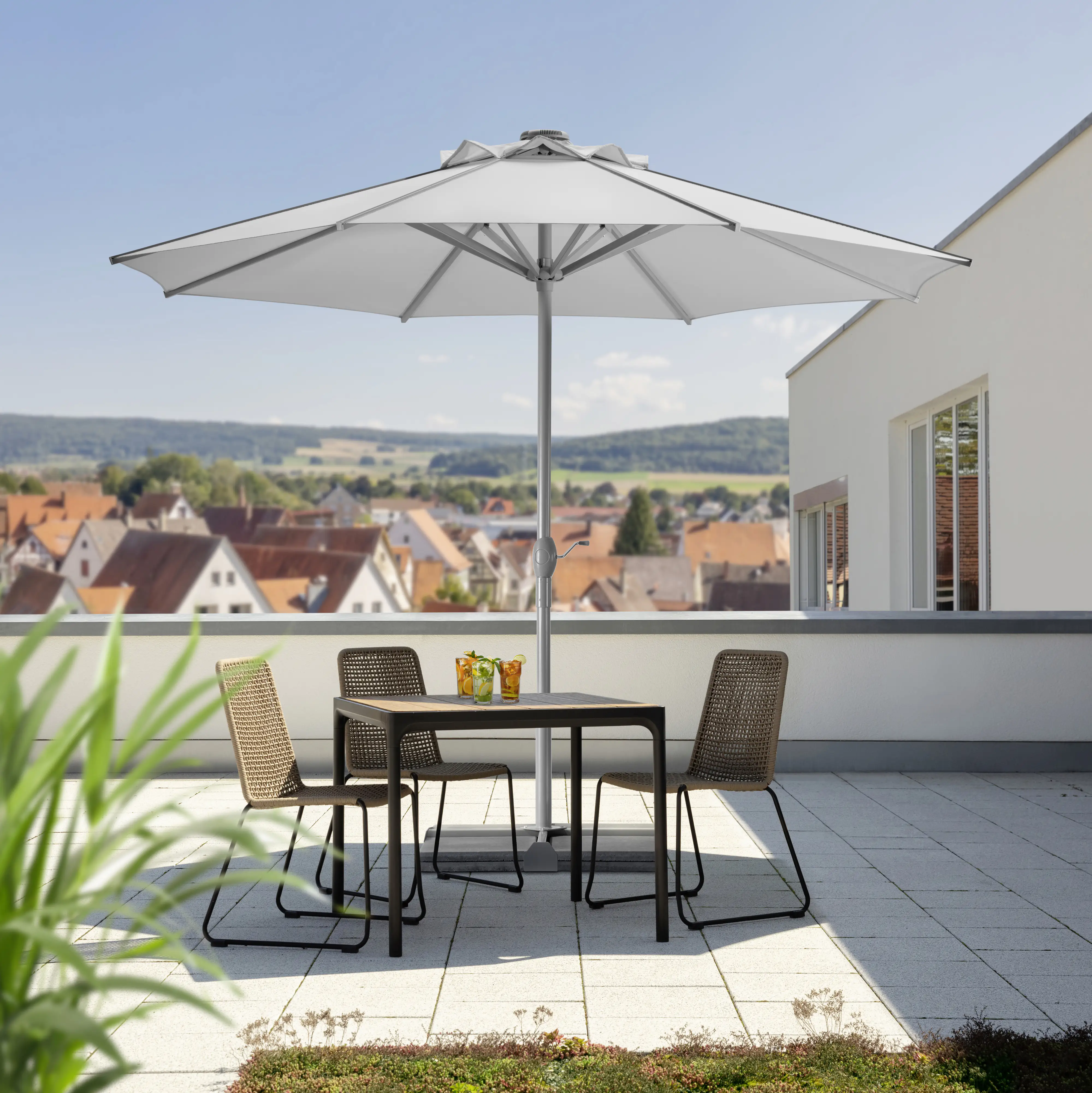 Schneider Sonnenschirm Rooftop silbergrau Ø 350 cm Schneider Sonnenschirm Rooftop silbergrau Ø 350 cm