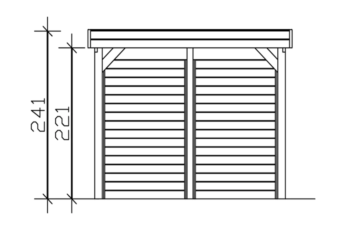 4018211034345_05 SKAN HOLZ Carport Friesland Set 1 314 x 555 cm, lasiert in Nussbaum