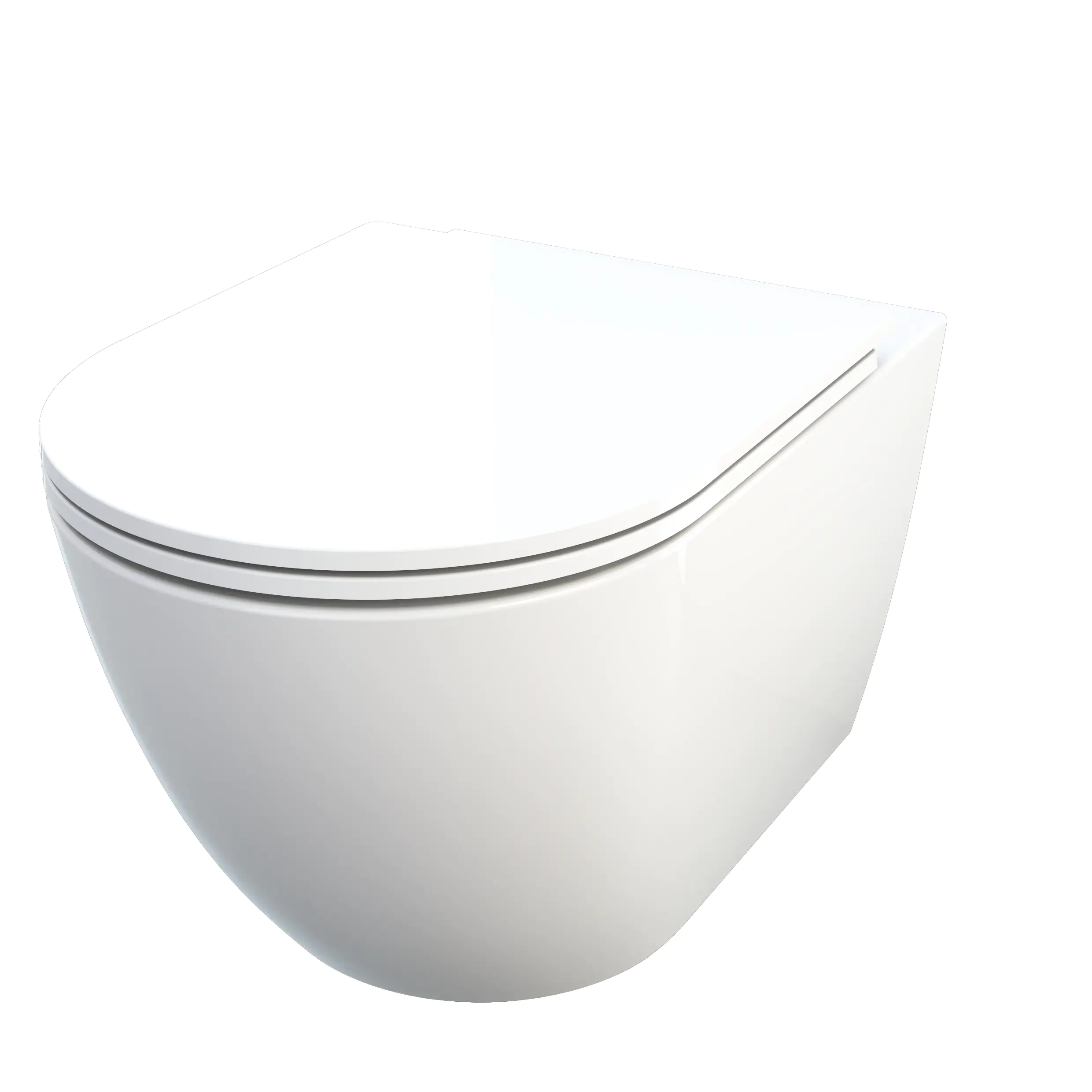 Primaster Wand WC spülrandlos Cerma Tiefspüler weiß inkl. WC Sitz 