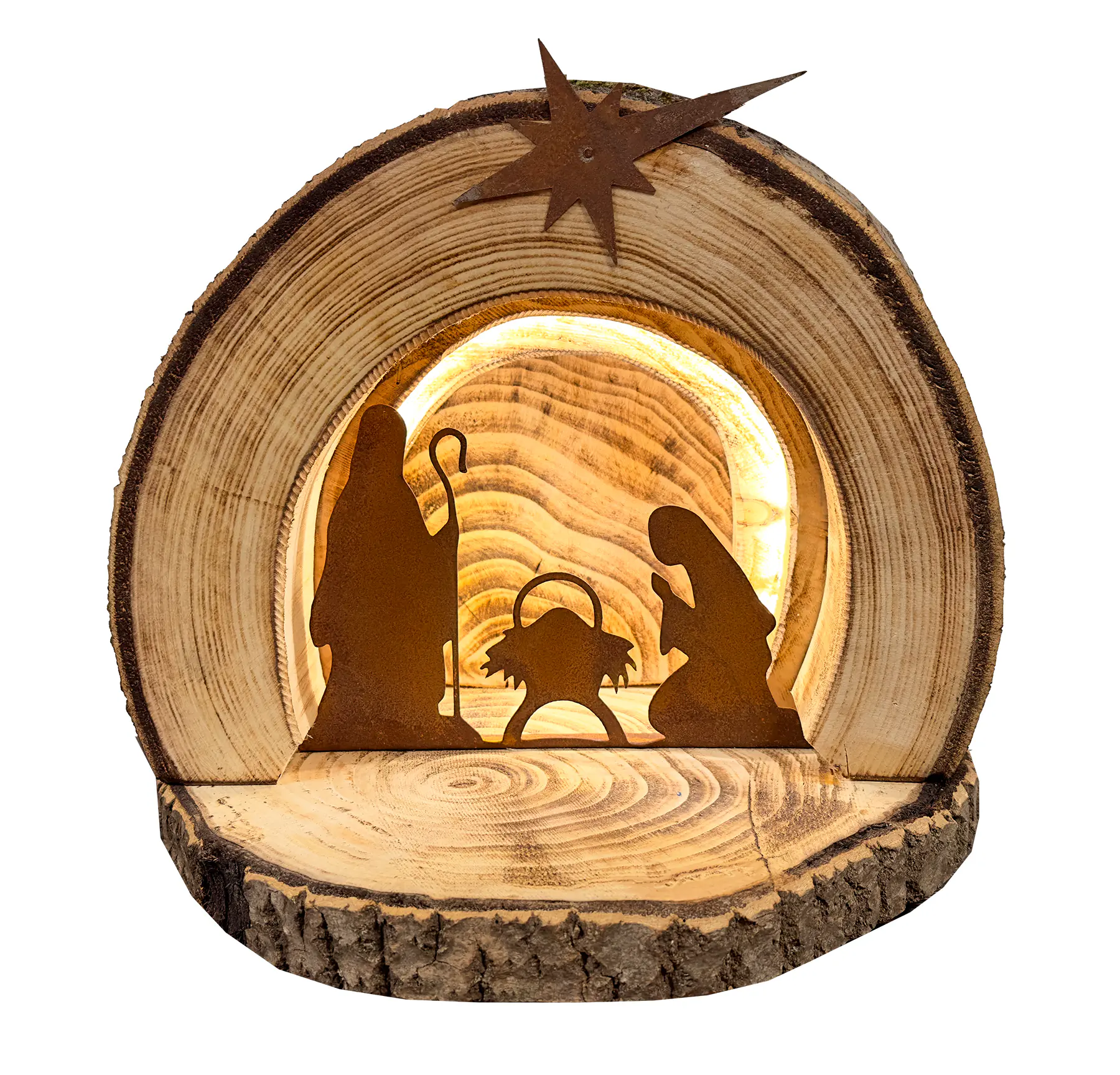 Badeko Krippe Noah inkl. Beleuchtung 30 x 30 cm natur