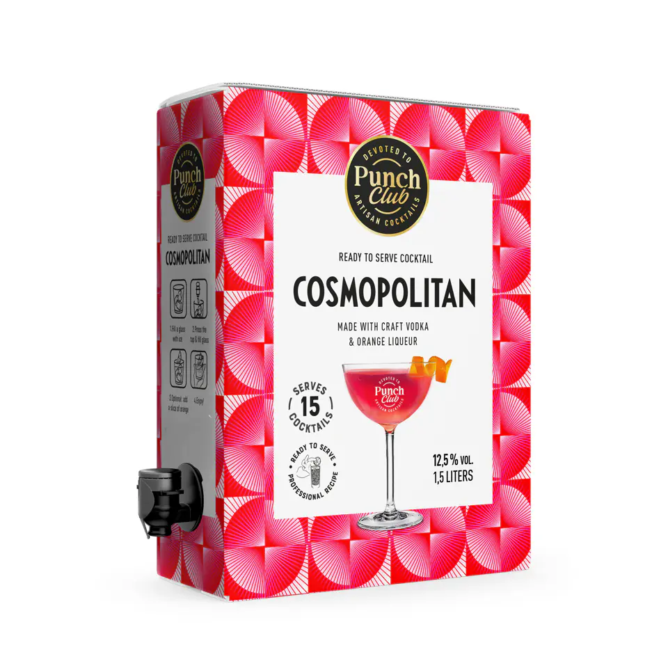 Punch Club Cocktail Cosmopolitan 1,5l mit Zapfhahn