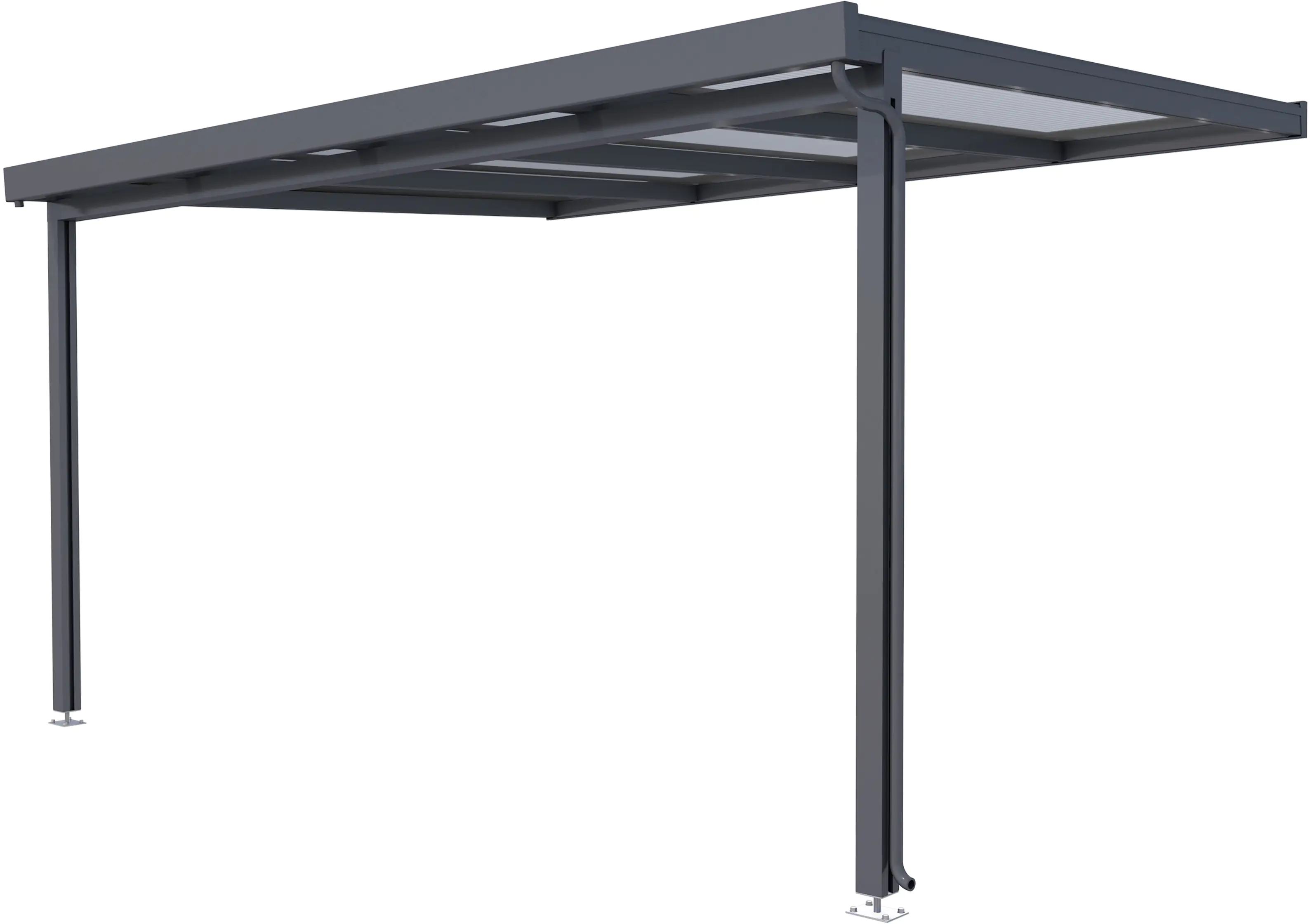 Gutta Premium Terrassendach 410,2 x 306 cm anthrazit PC bronce 16 mm