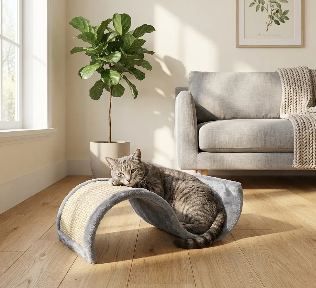 Nobby Katzen Kratzbrett Sinus 50 x 29 x 18 cm grau