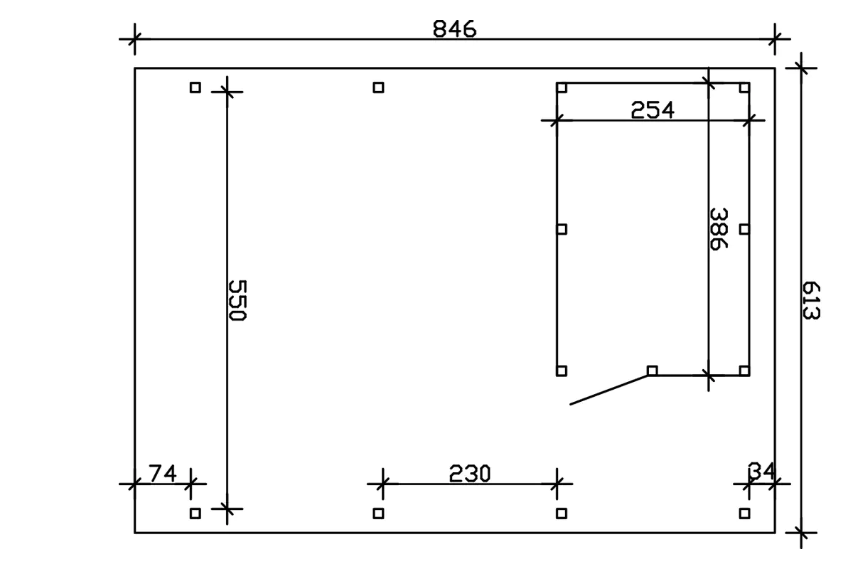 4018211023141_03 SKAN HOLZ Carport Emsland 613 x 846 cm mit EPDM-Dach mit Abstellraum