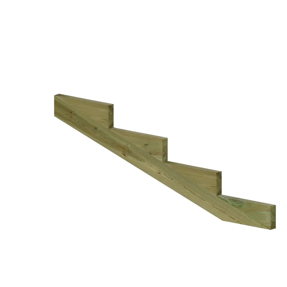 Plus Außentreppe Kiefer 4 Stufen 120 cm breit Schritttiefe 39 cm