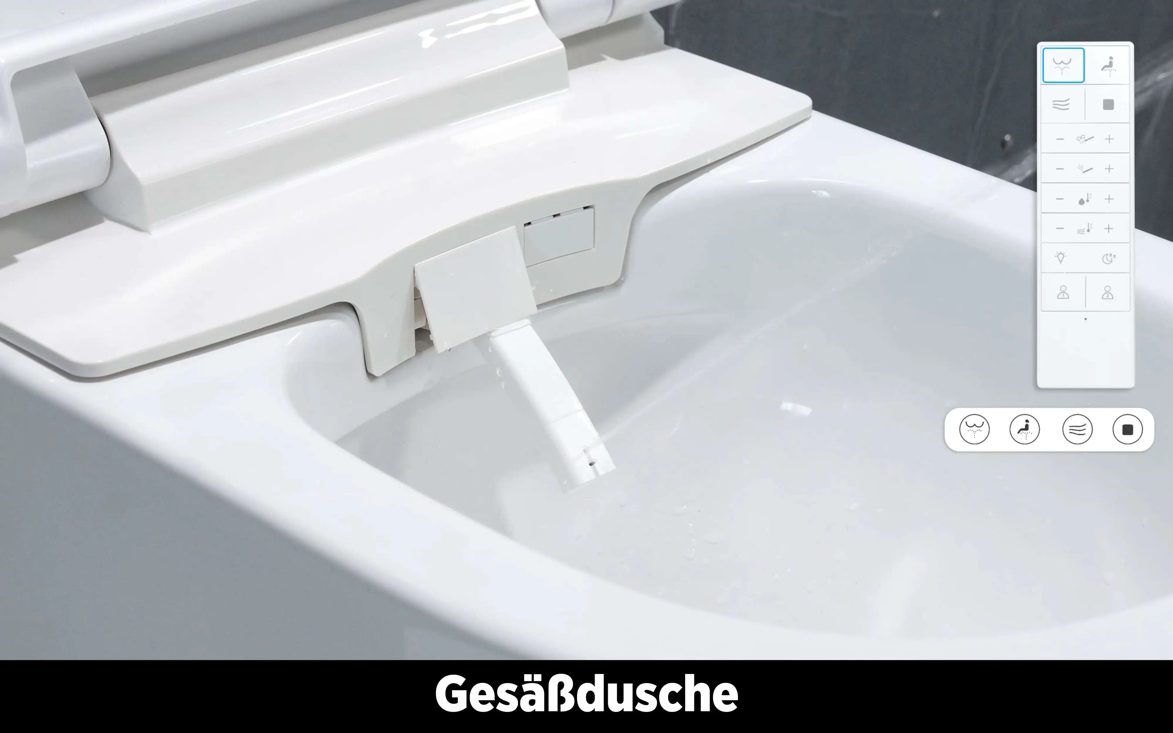 Adoomo Wand Dusch-WC spülrandlos Tiefspüler weiß inkl. WC Sitz