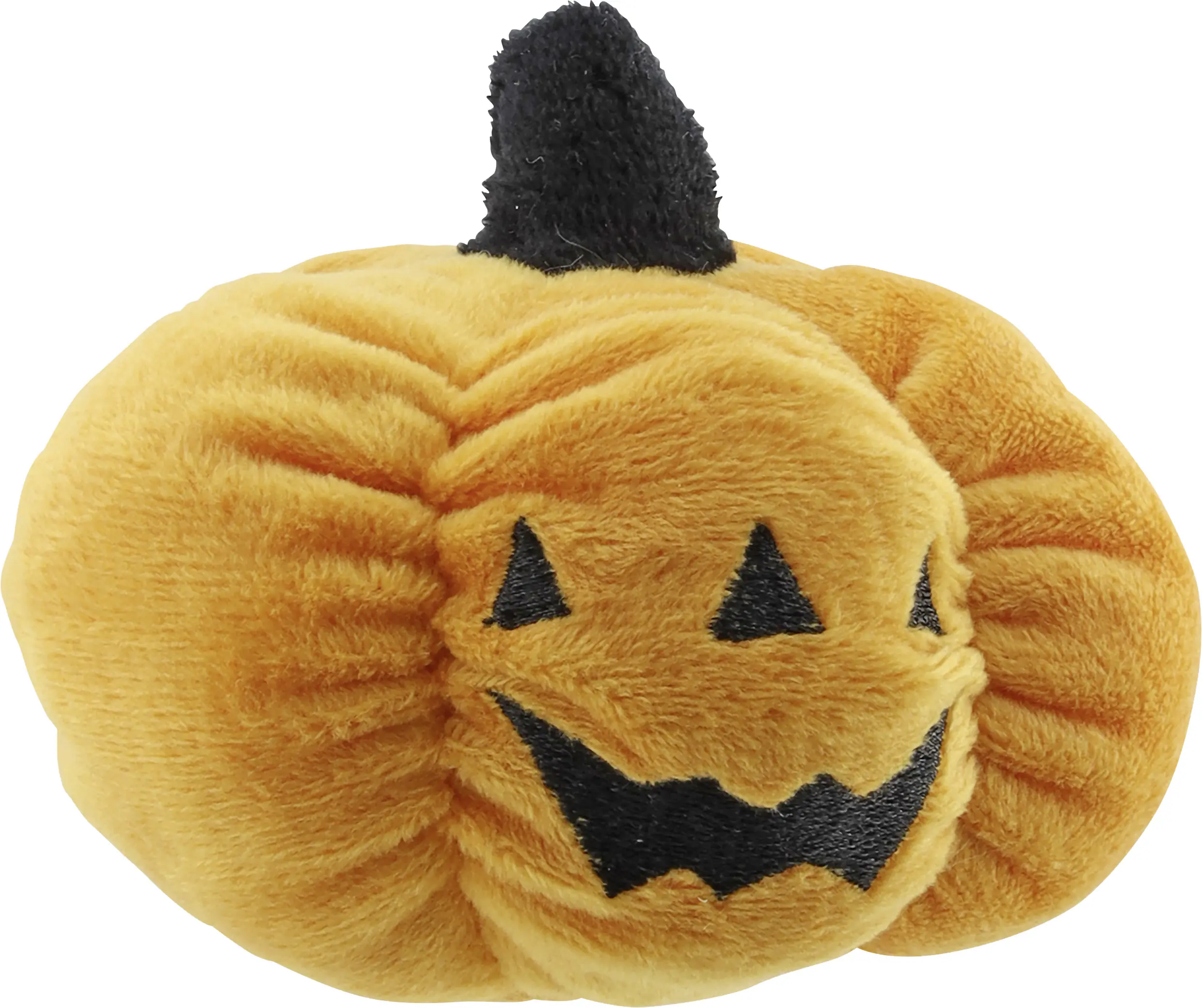 Herbstdeko Kürbis Plüsch 10 cm orange-braun