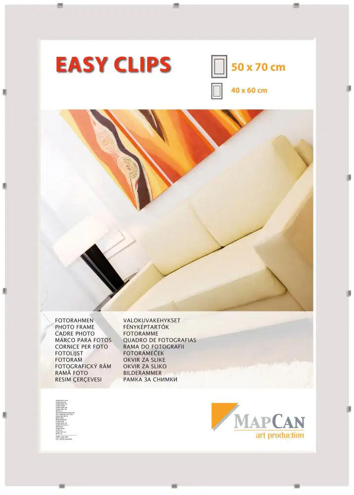 Cliprahmen Easyclips Normalglas 50 x 70 cm