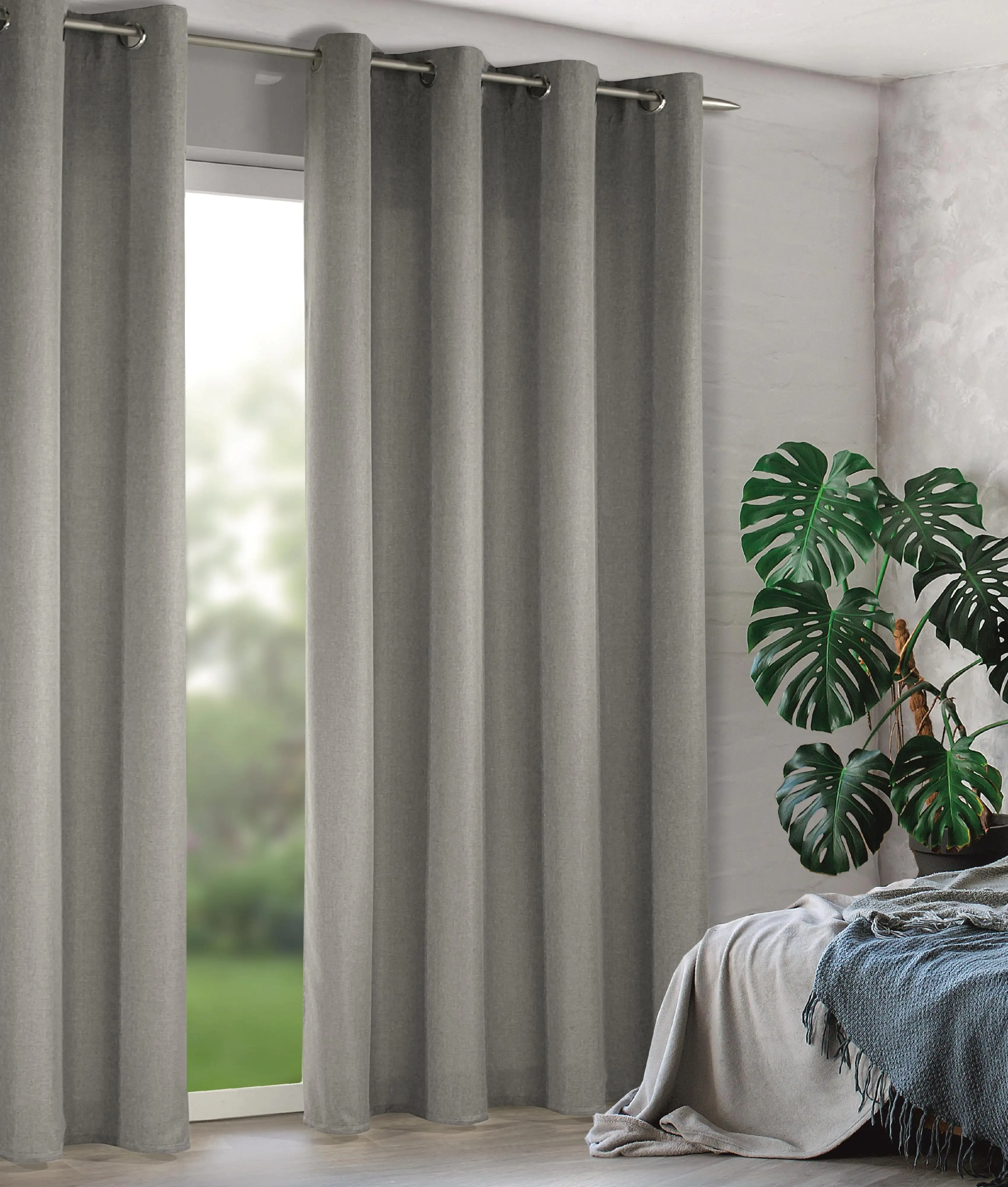 Neusser Collection Ösenschal Nevio hellgrau, 135 x 245 cm