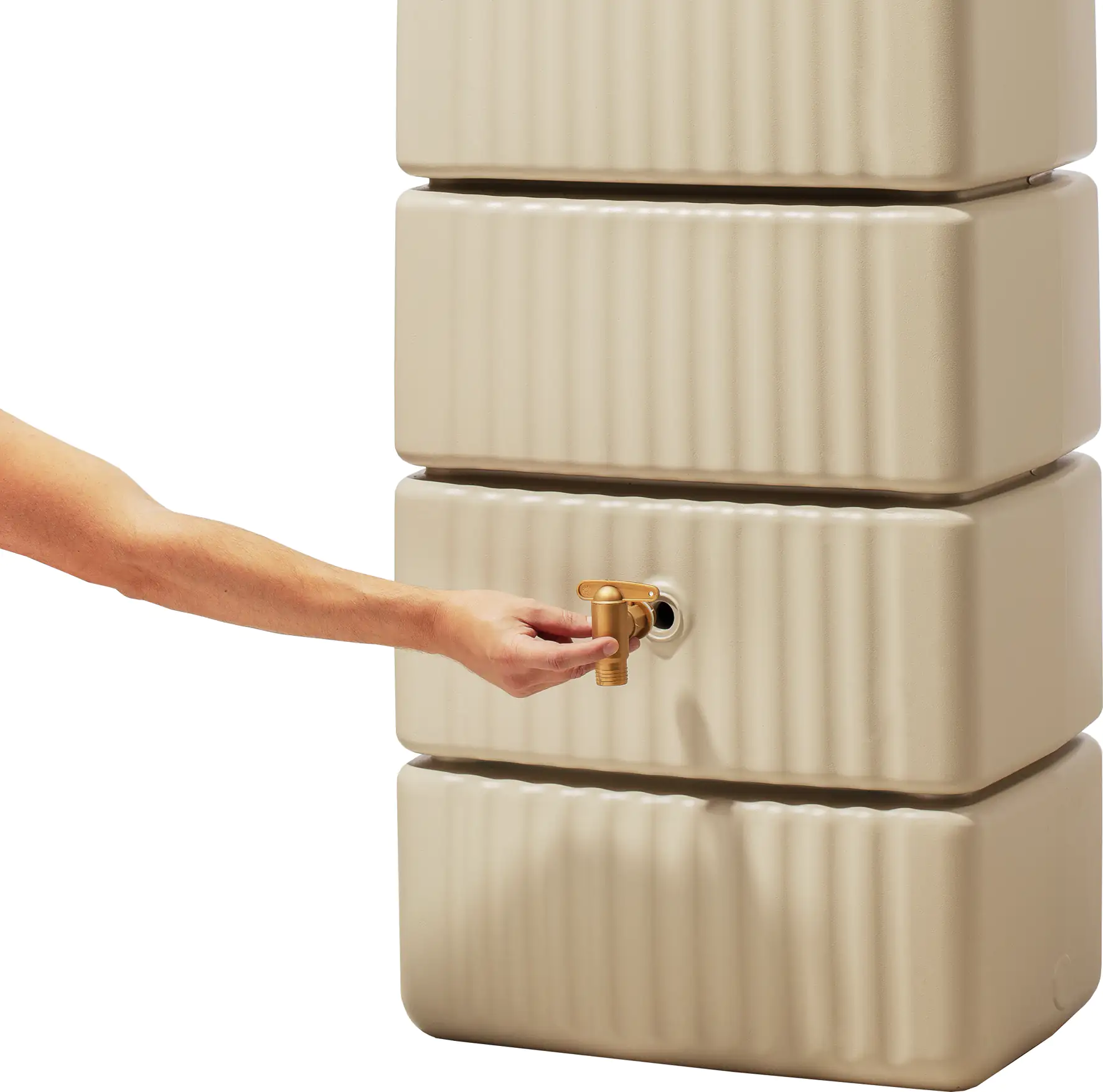 4023122153986_03 4rain Regenwasser-Wandtank Slim sandbeige 330 l