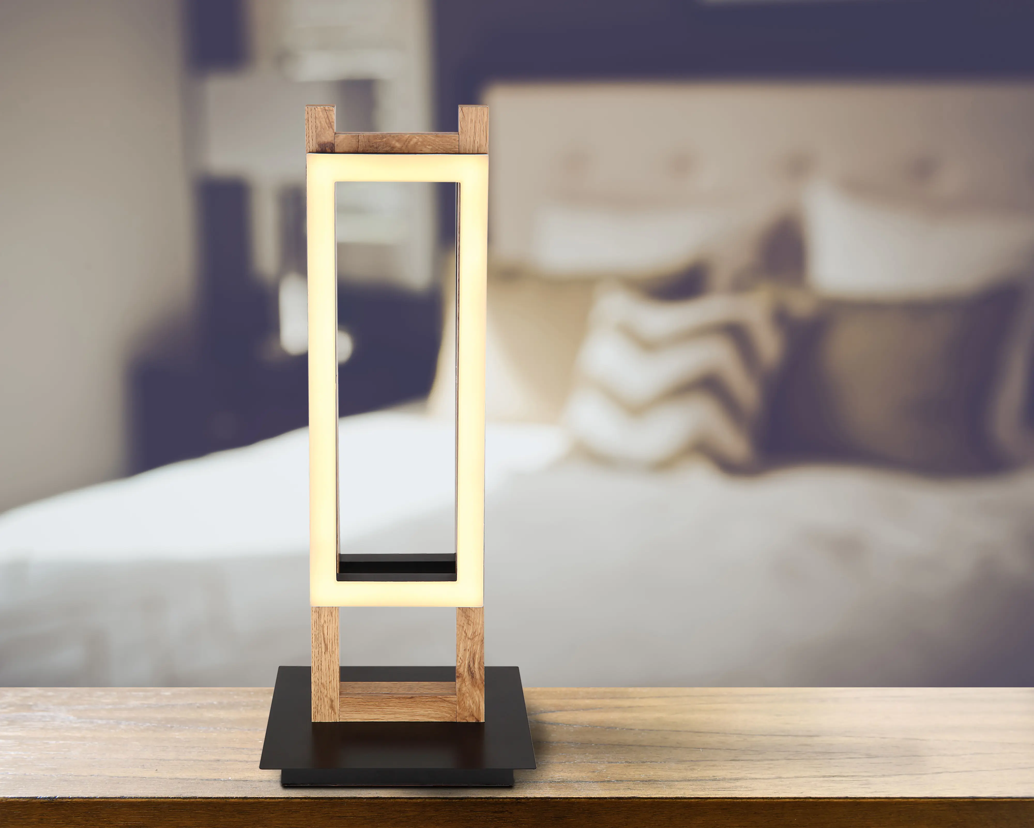 Globo LED Tischleuchte Illa dunkelbraun-schwarz 50 x 20 cm warmweiß