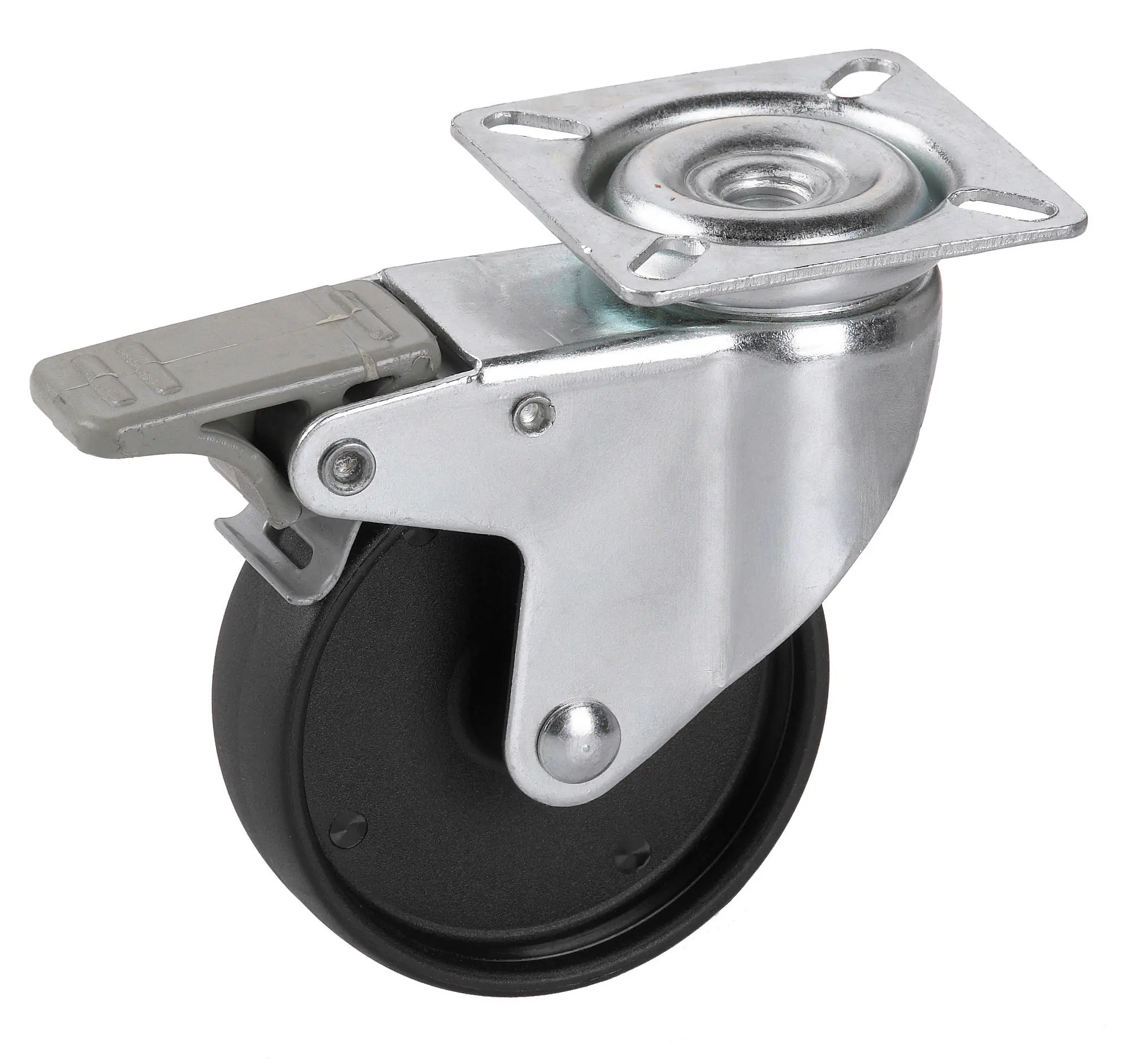 Apparate-Lenkrolle mit Totalfeststeller 75 x 24 mm für unempfindliche Böden Tragkr. 60 kg