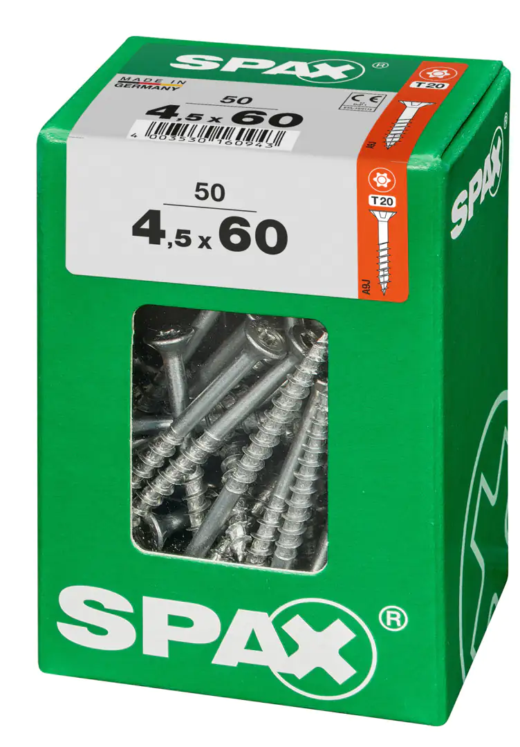 Spax Universalschrauben 4.5 x 60 mm TX 20 Senkkopf - 50 Stk.