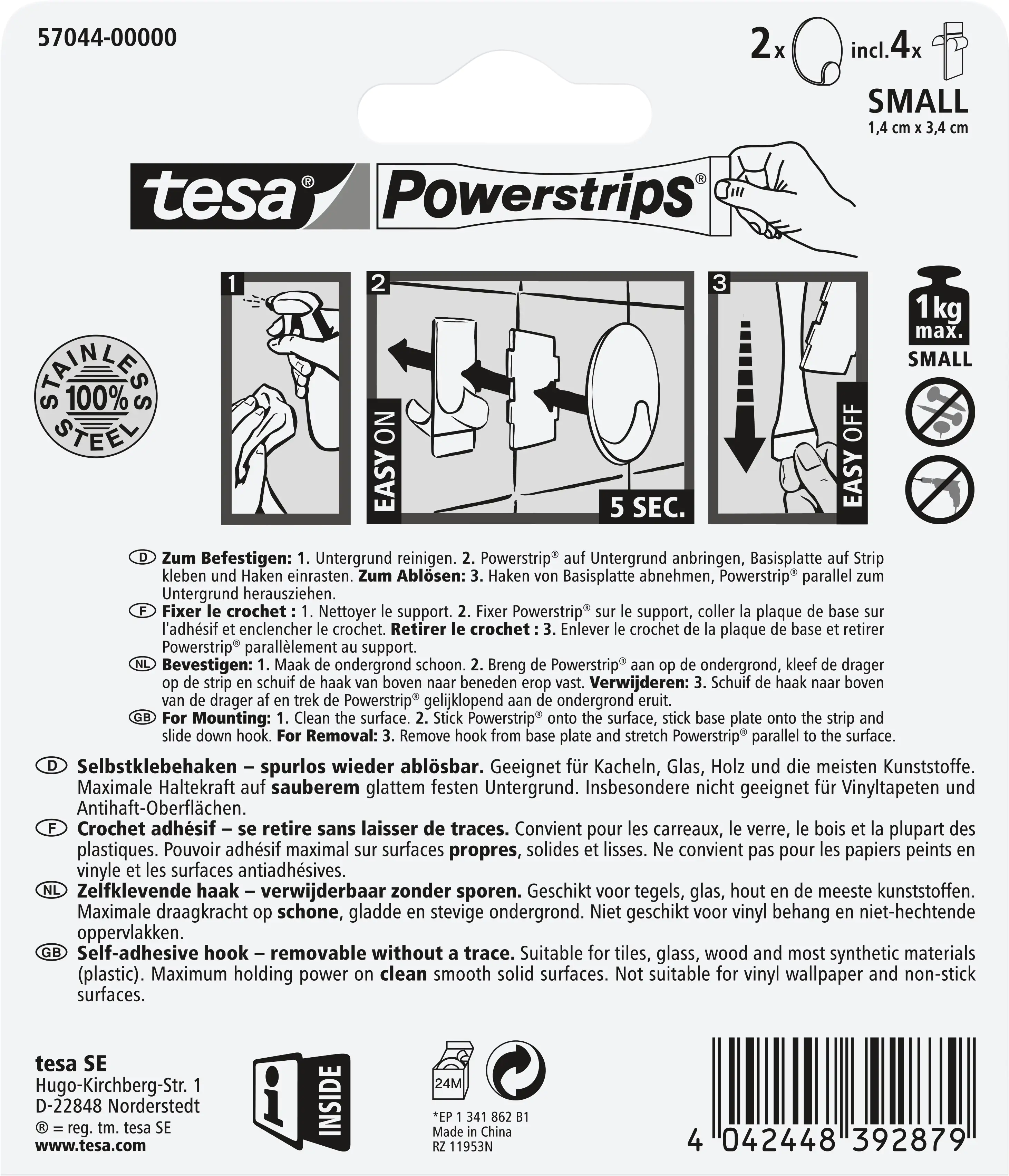tesa Powerstrips Haken Small rund, weiß tesa Powerstrips Haken Small rund, weiß