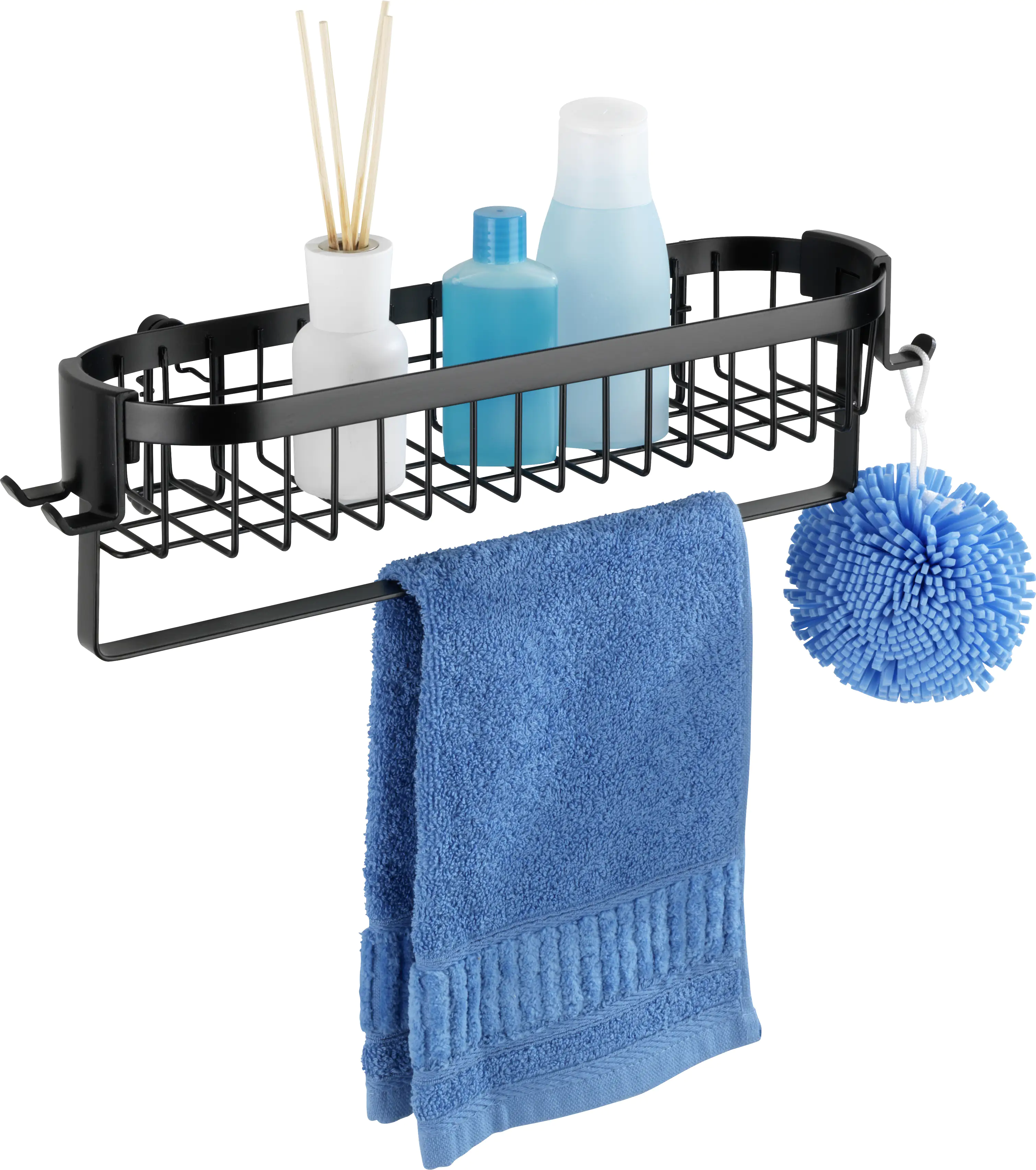 Wenko Wandablage Classic Plus Black mit Haken