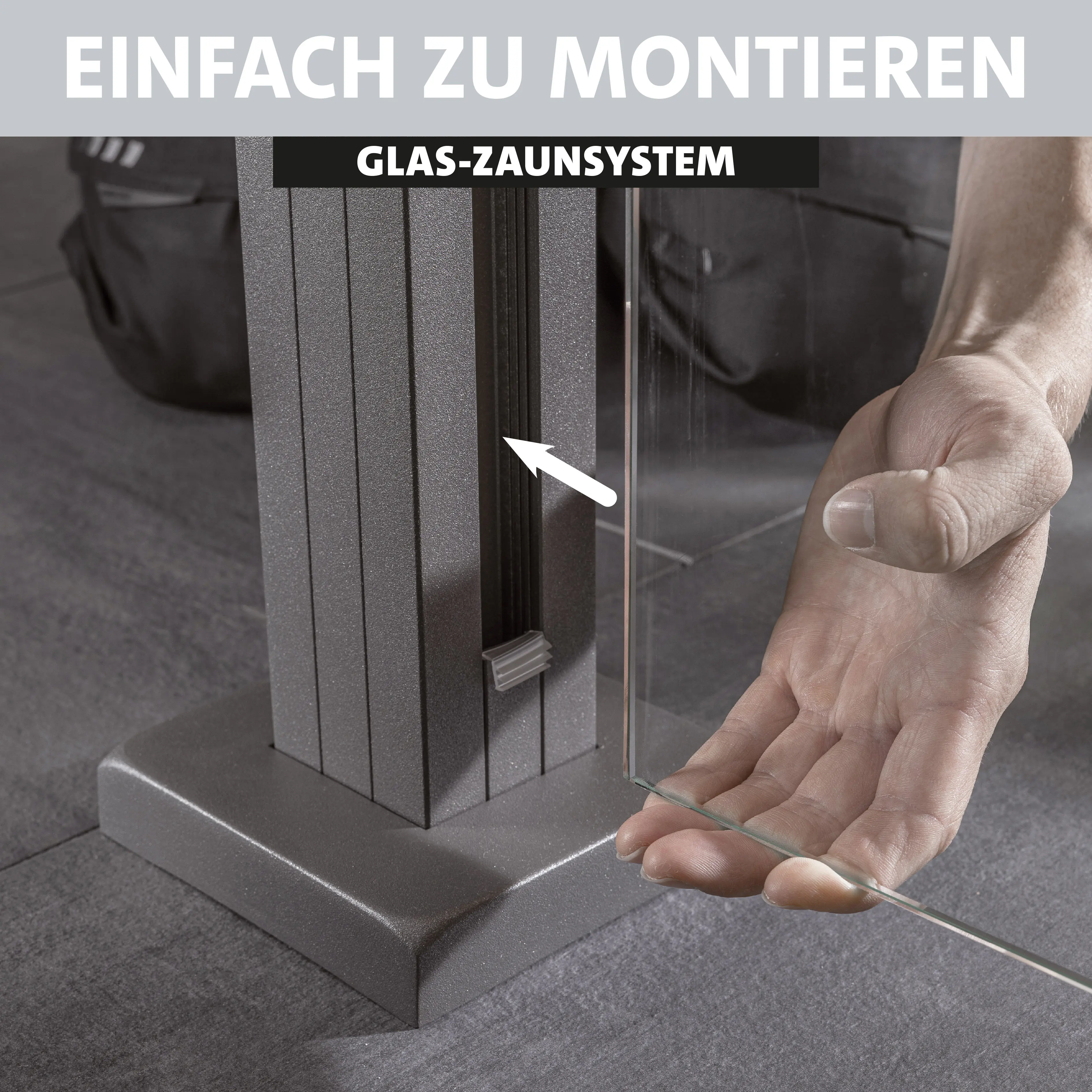 Ambiente Glaszaun Erweiterungsset Klarglas mit Siebdruck 187 x 124,2 cm anthrazit Ambiente Glaszaun Erweiterungsset Klarglas mit Siebdruck 187 x 124,2 cm anthrazit