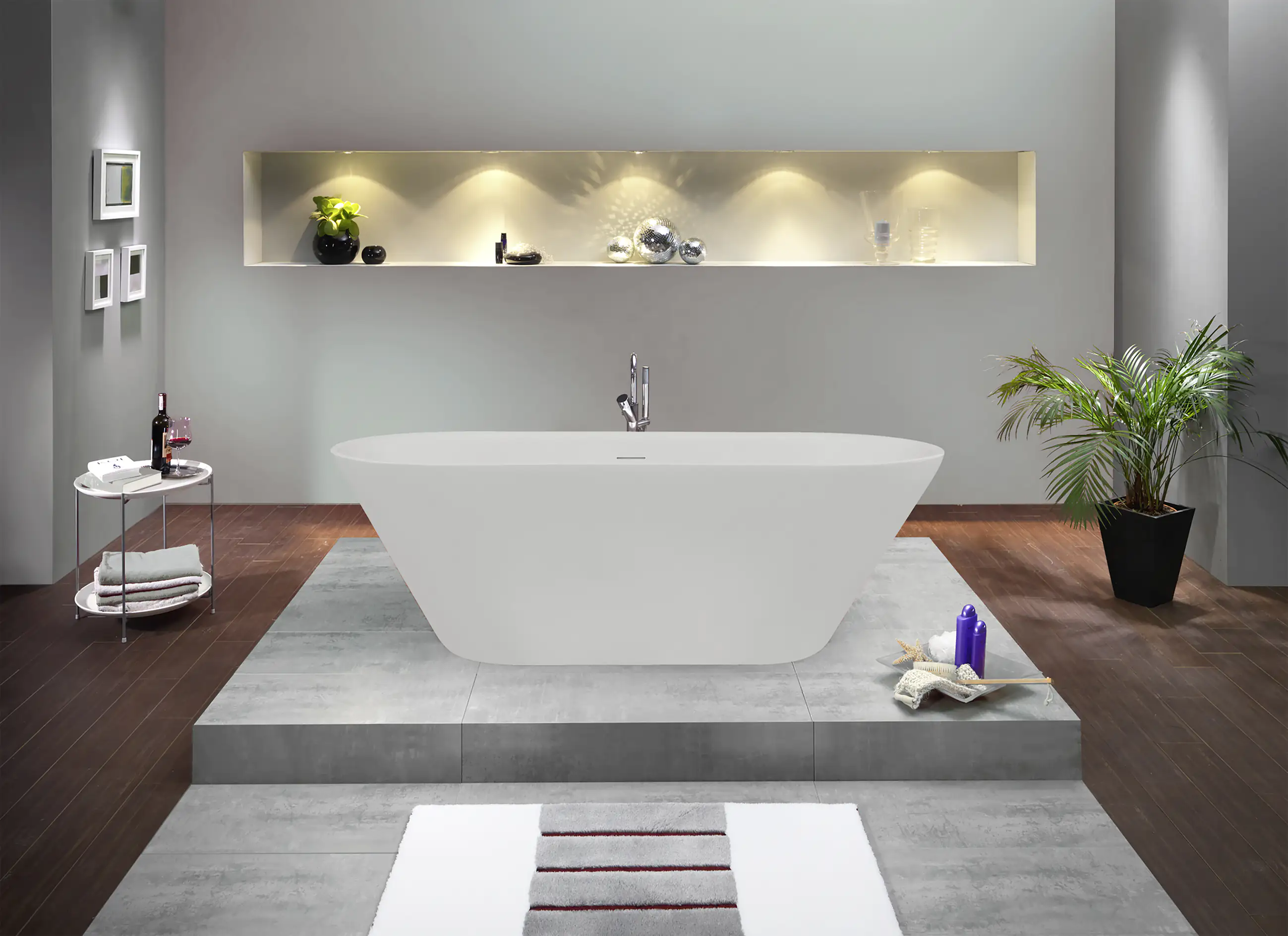 Ottofond Freistehende Badewanne Eko 170x75x43 cm, weiß