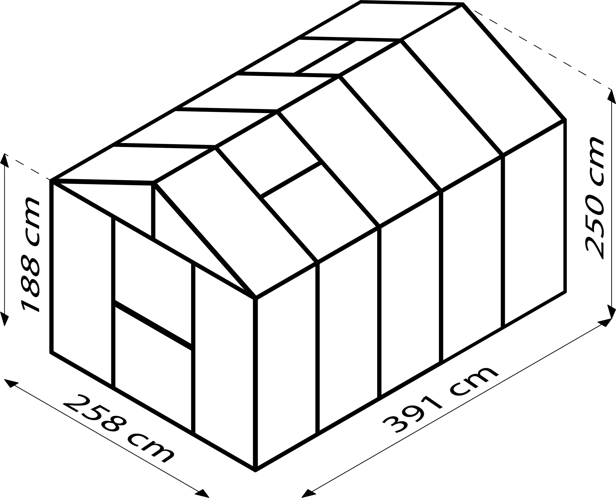 Vitavia Gewächshaus Zeus 10000 266 x 399 cm 10 mm Hohlkammerplatten