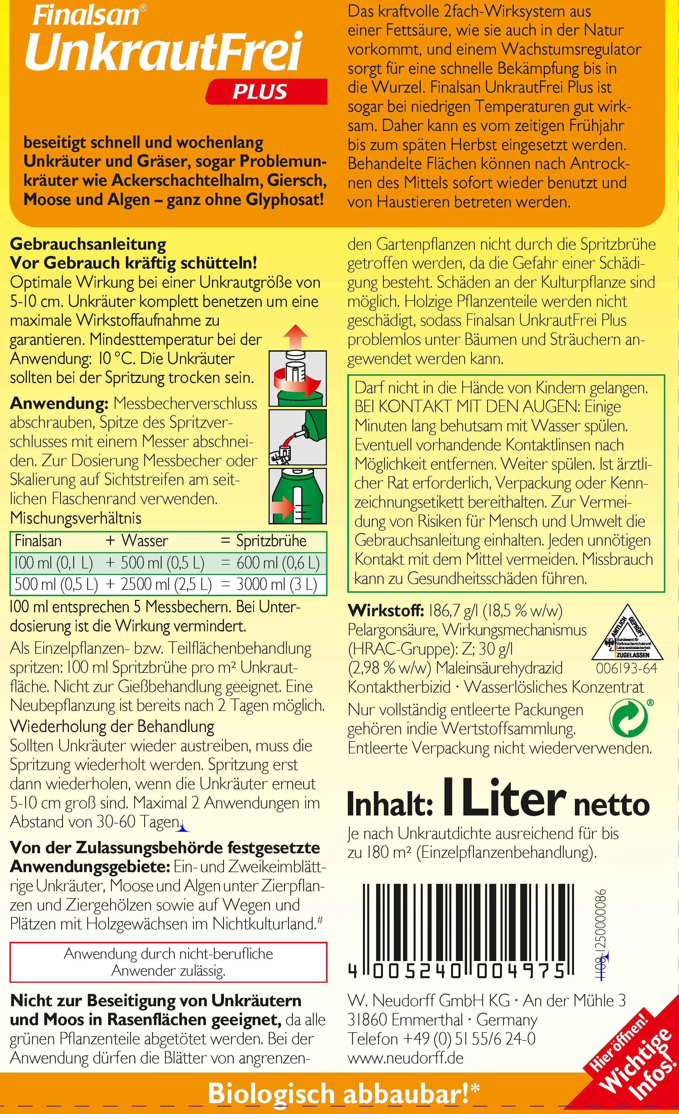 Finalsan UnkrautfreiPlus 1 L