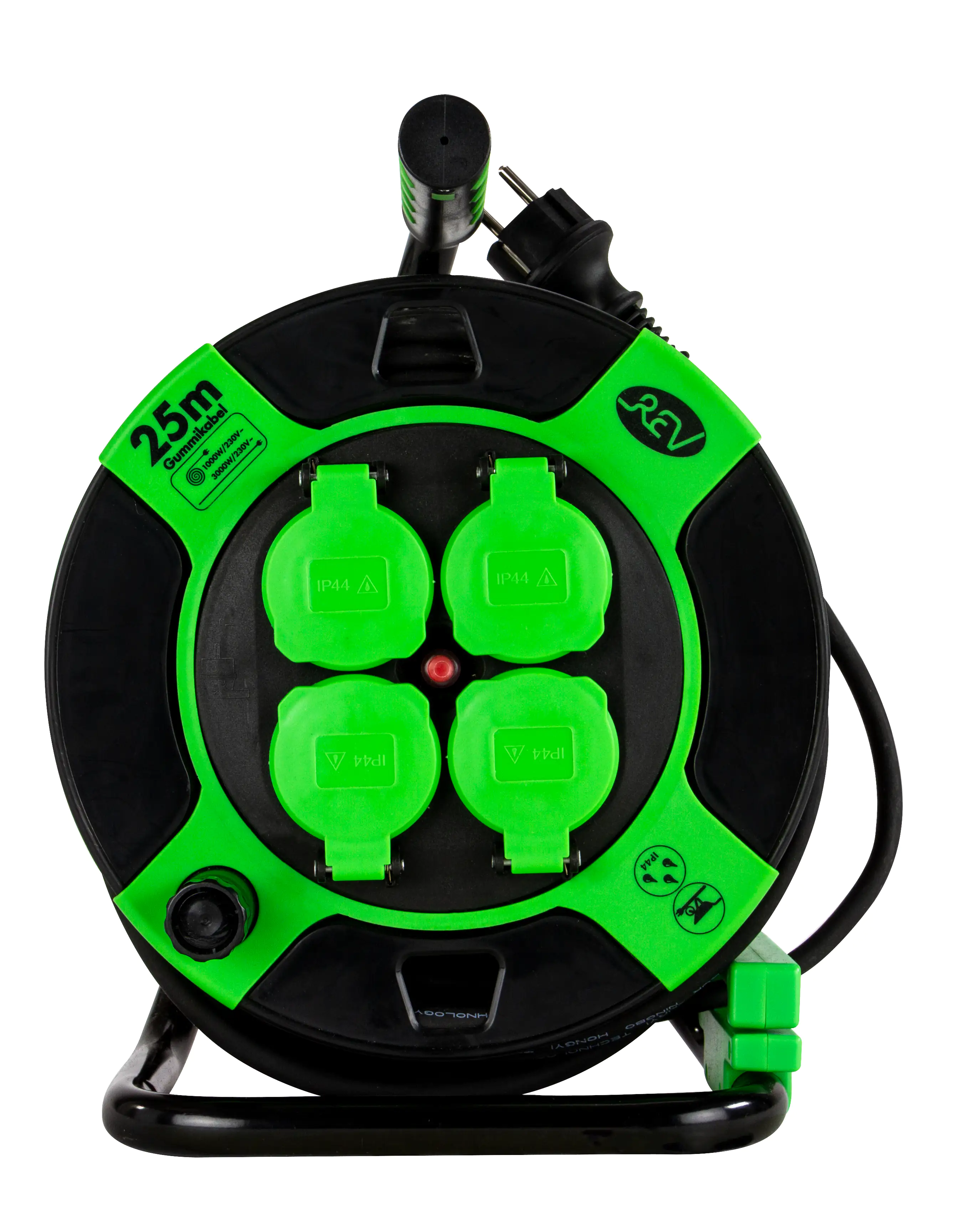 REV Kabeltrommel Außen 25 m H05RR-F 3G1,5mm², schwarz grün REV Kabeltrommel Außen 25 m H05RR-F 3G1,5mm², schwarz grün