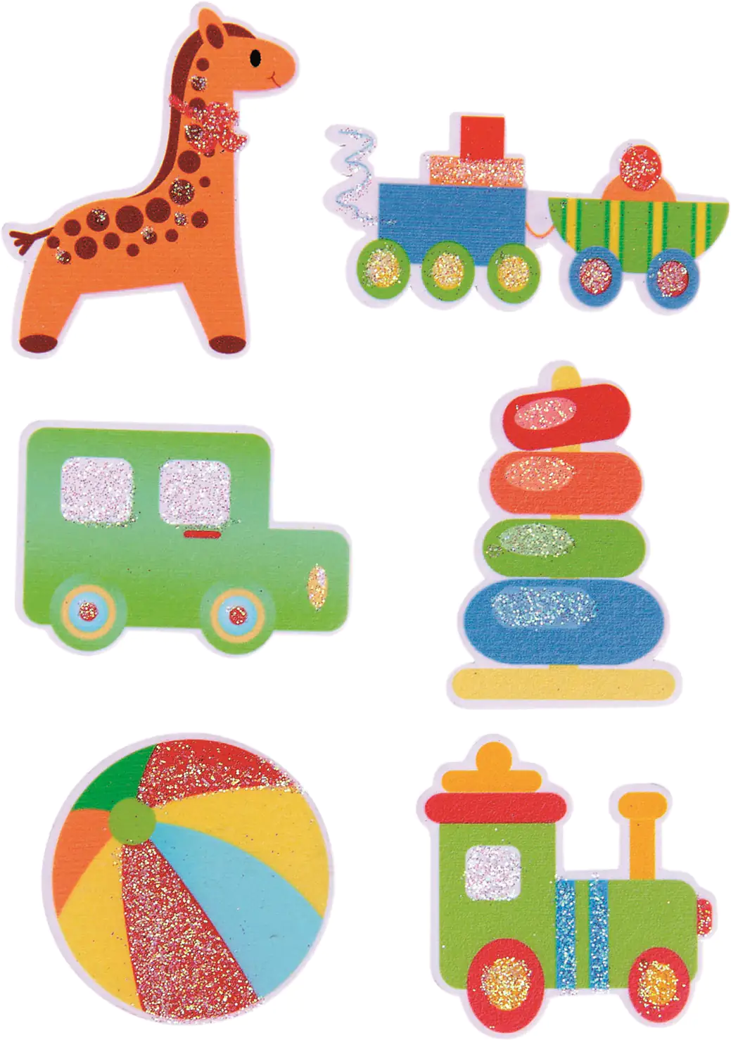 Glorex Holzsticker Kinder Spielsachen 6 Stück