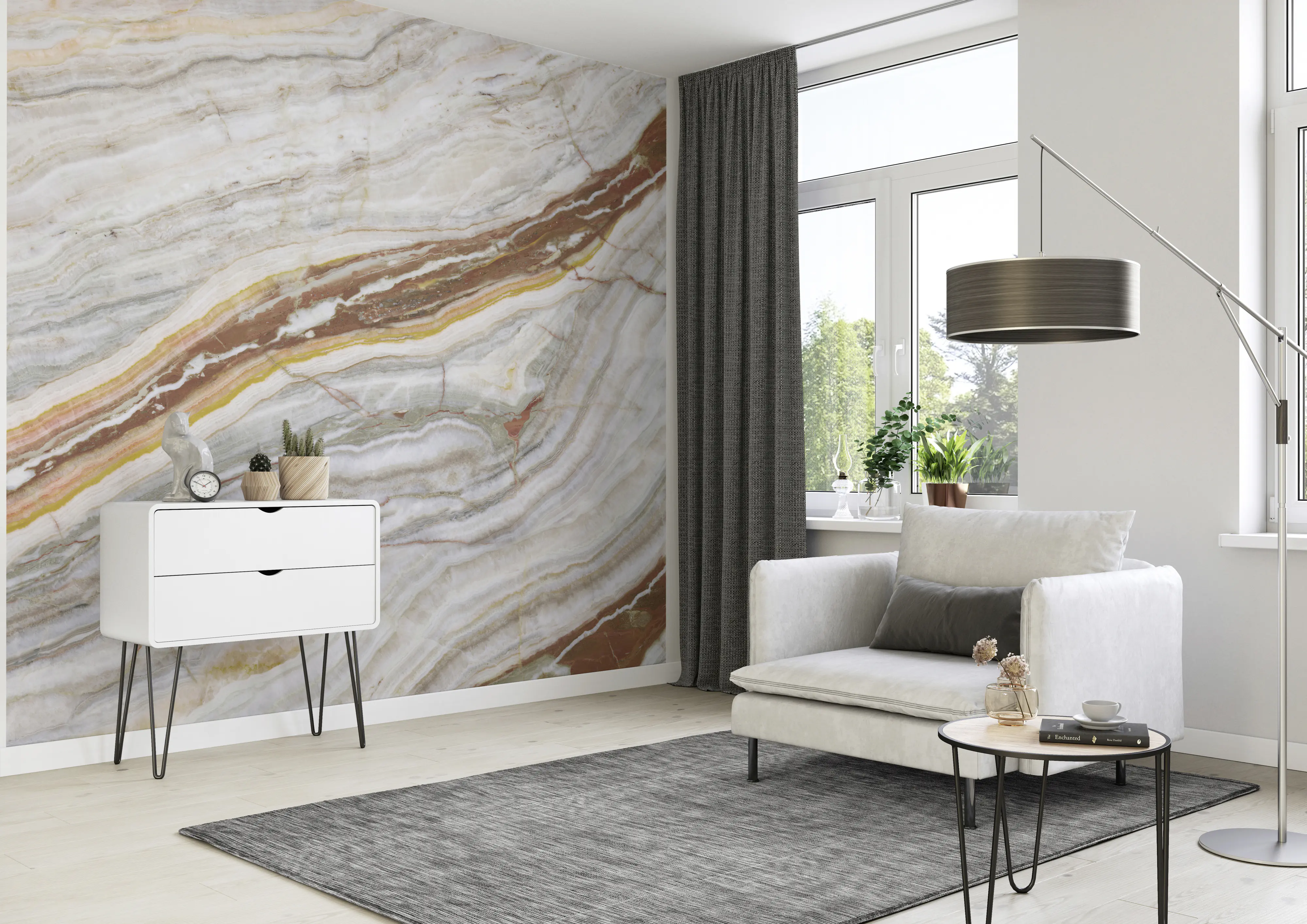 Rasch Vlies Fototapete 364620 Braun-Braungrau Muster & Motive 2,65 m x 2,65 m